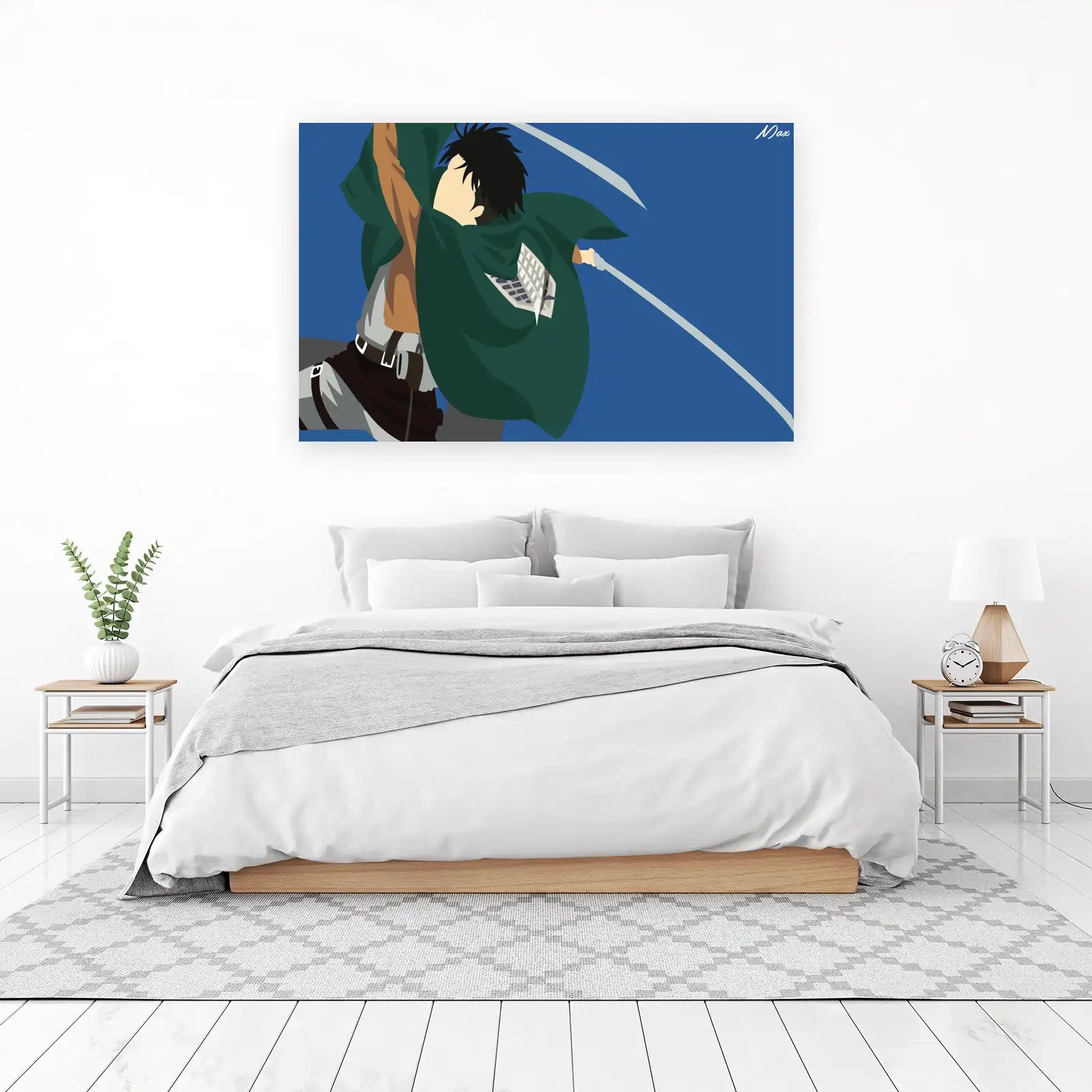 Attack on Titan Levi Ackerman Minimalist Wall Art