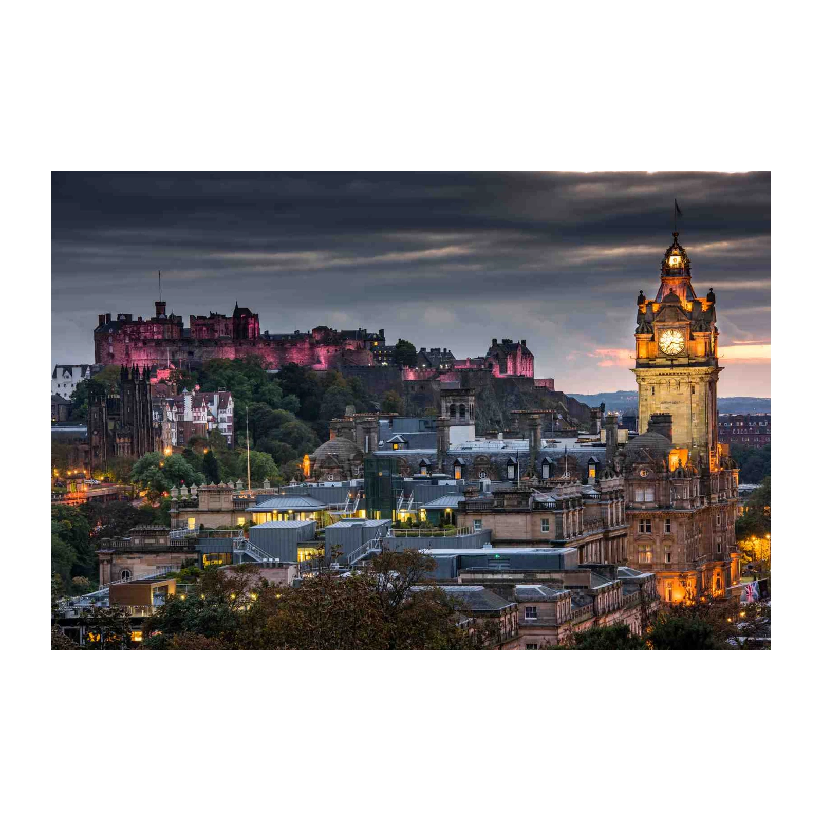 Edinburgh Castle Dusk Skyline Wall Art