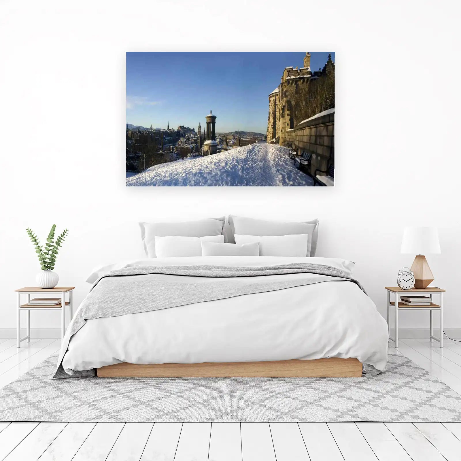 Edinburgh Winter Cityscape Snow Wall Art