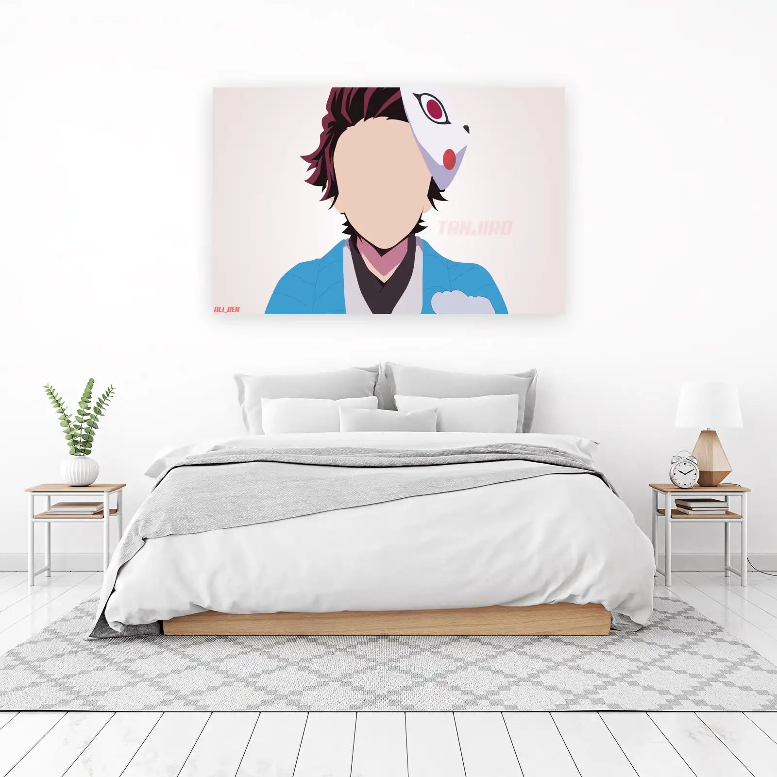Minimalist Tanjiro Demon Slayer Wall Art