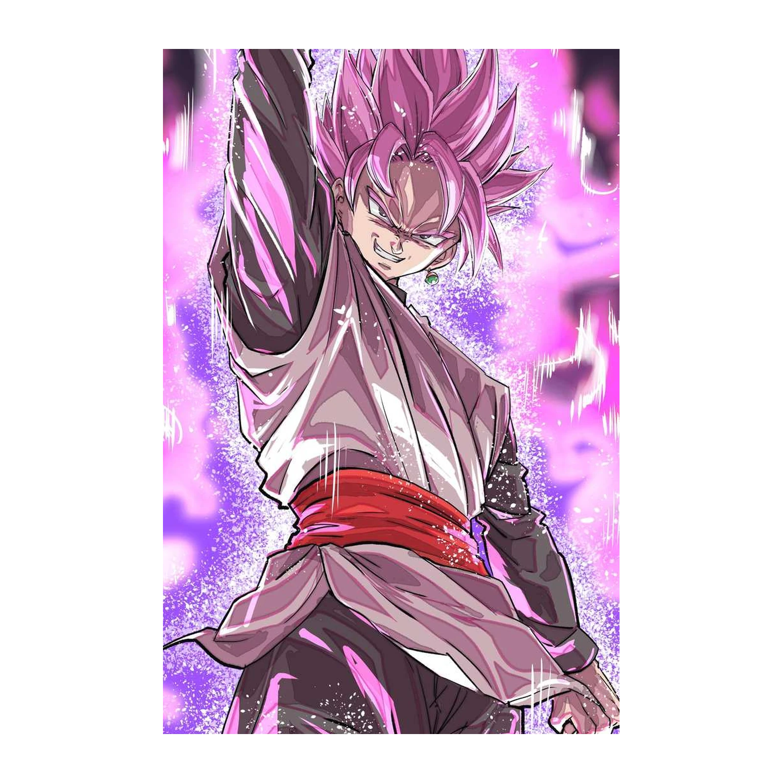 Goku Black Rose Fierce Aura Wall Art