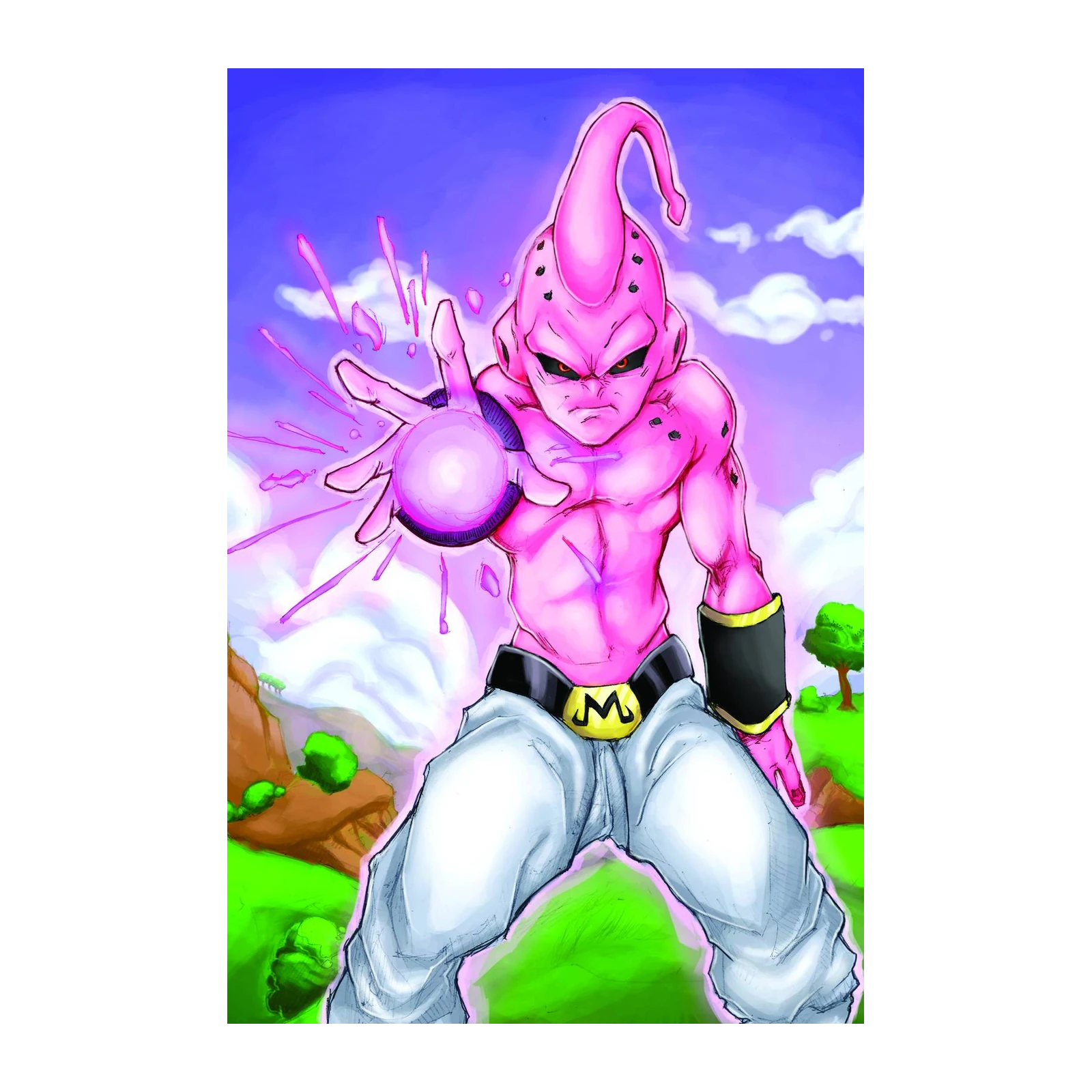 Majin Buu Kamehameha Pose Dragon Ball Z Wall Art