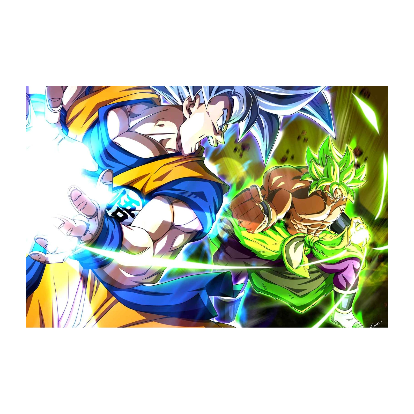 Epic Goku vs Broly Ultra Instinct Wall Art