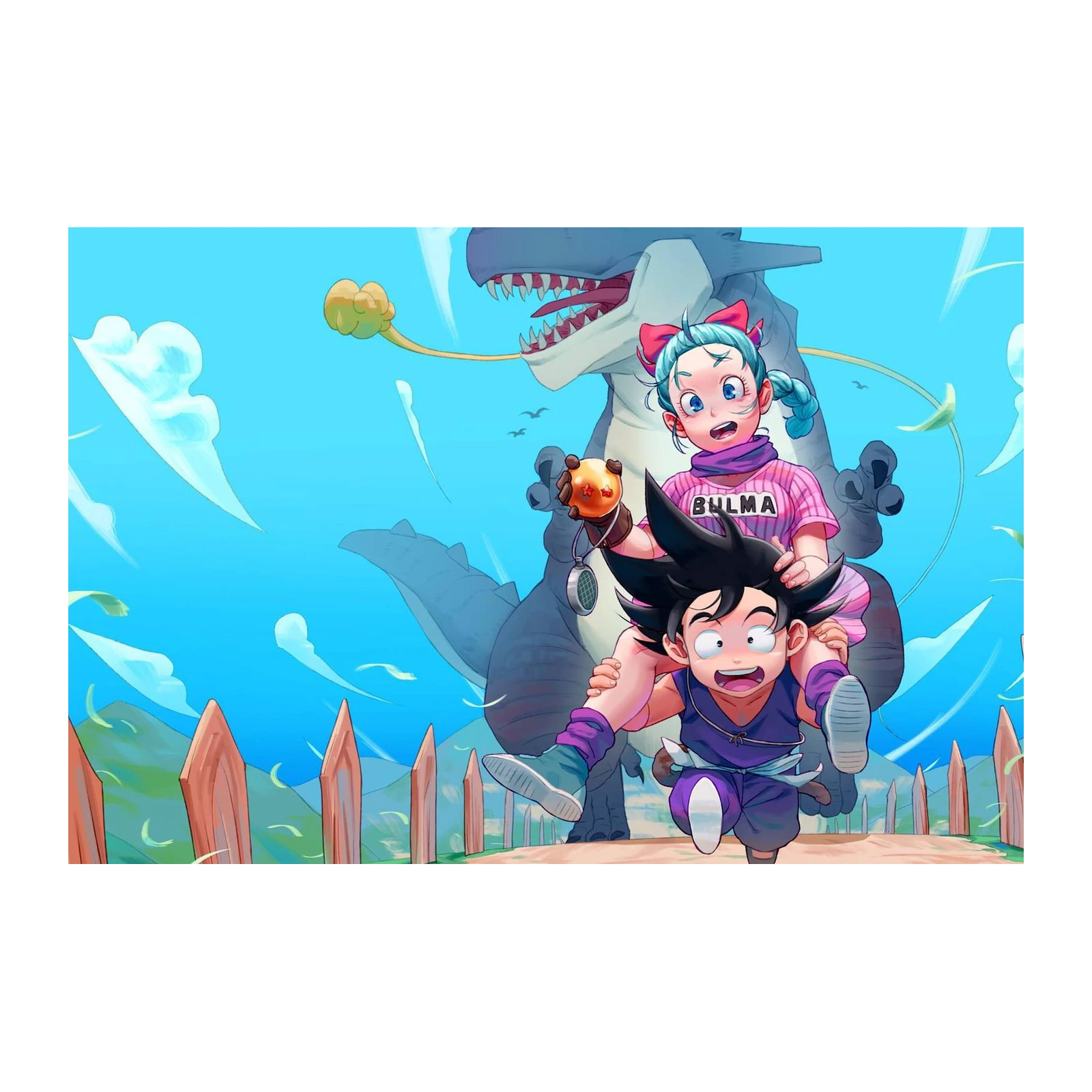 Goku & Bulma Adventure Dragon Ball Wall Art