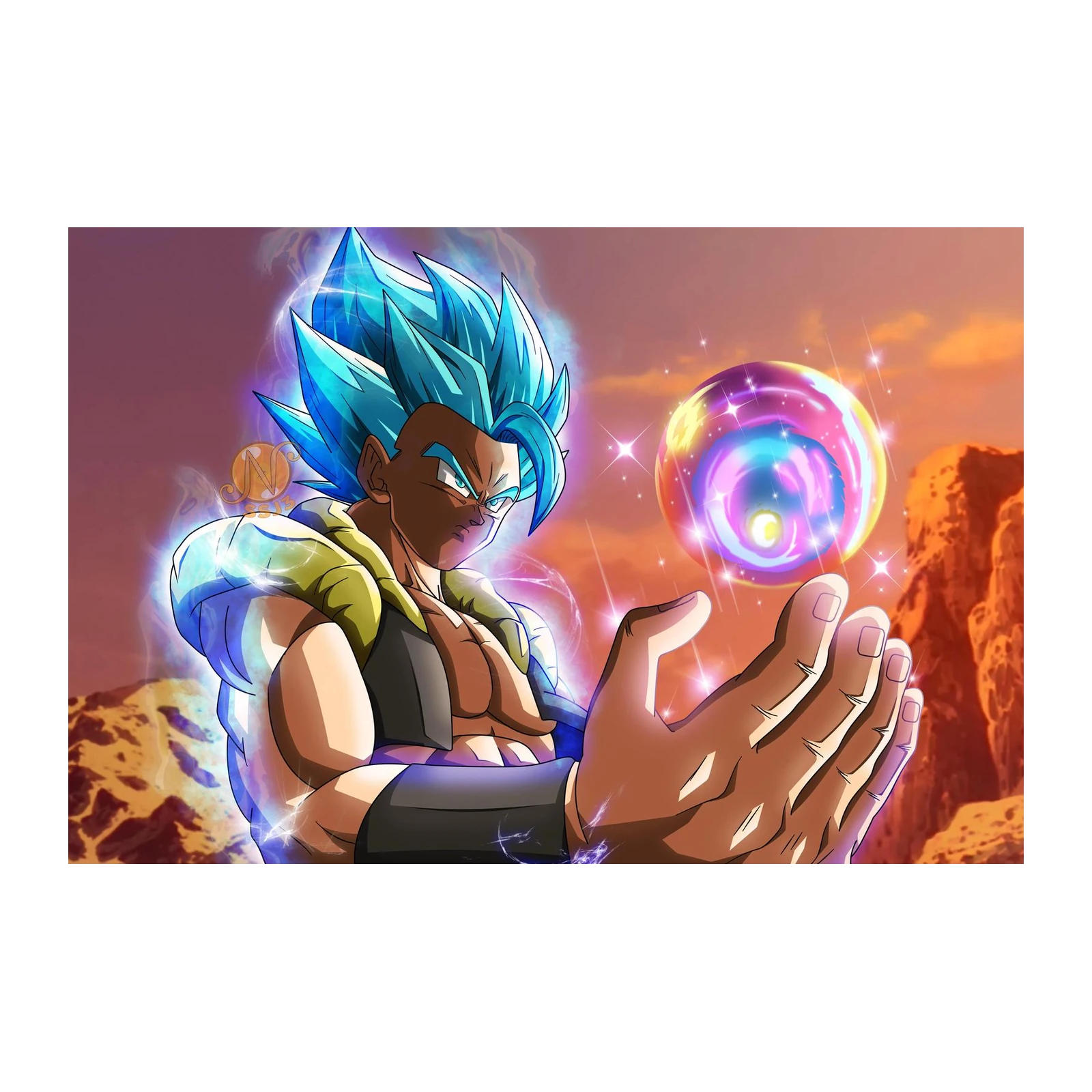 Gogeta Super Saiyan Blue Energy Sphere Wall Art