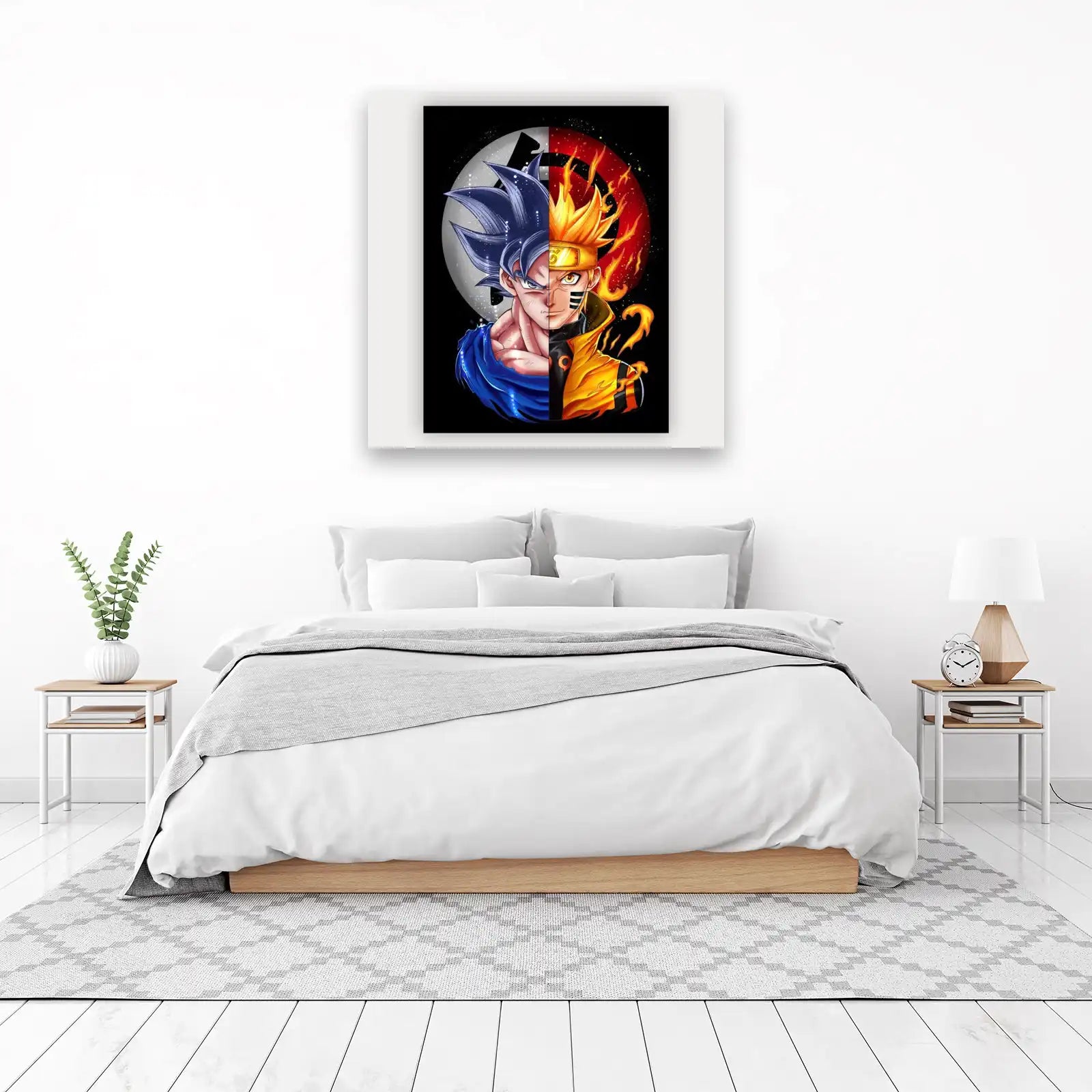 Epic Crossover Anime Heroes Goku Naruto Wall Art
