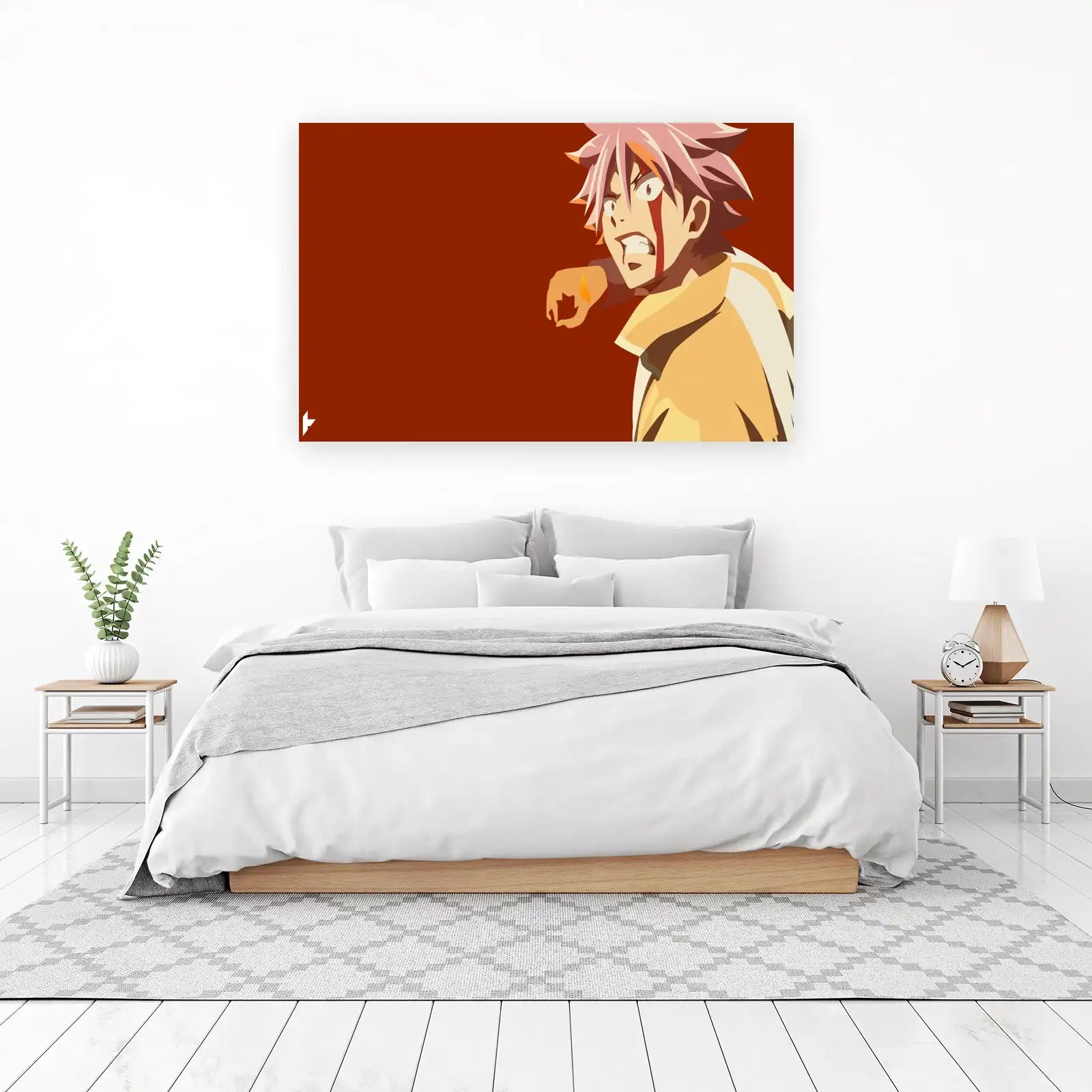 Fierce Anime Warrior Minimalist Wall Art