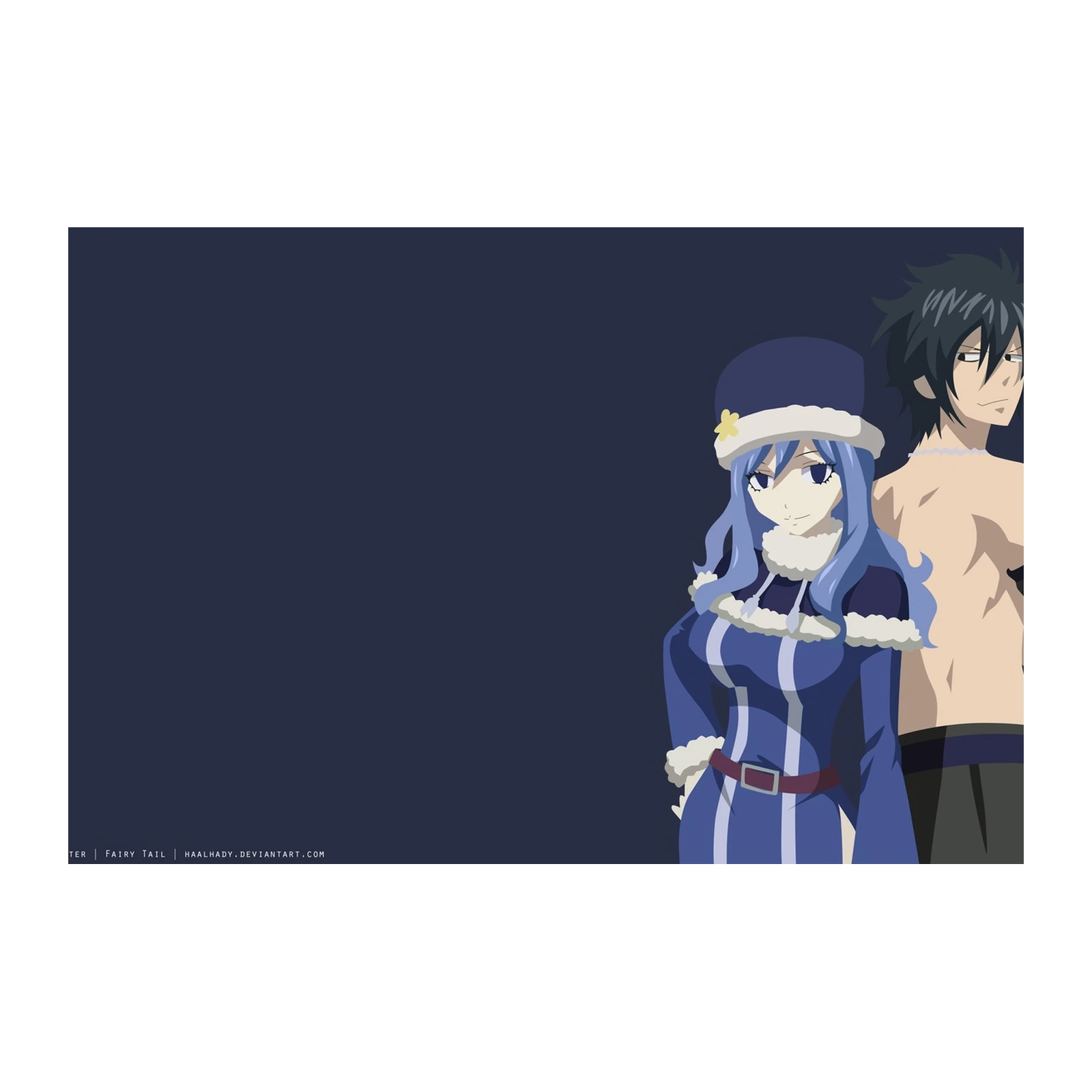 Fairy Tail Juvia Gray Couple Minimalist Wall Art