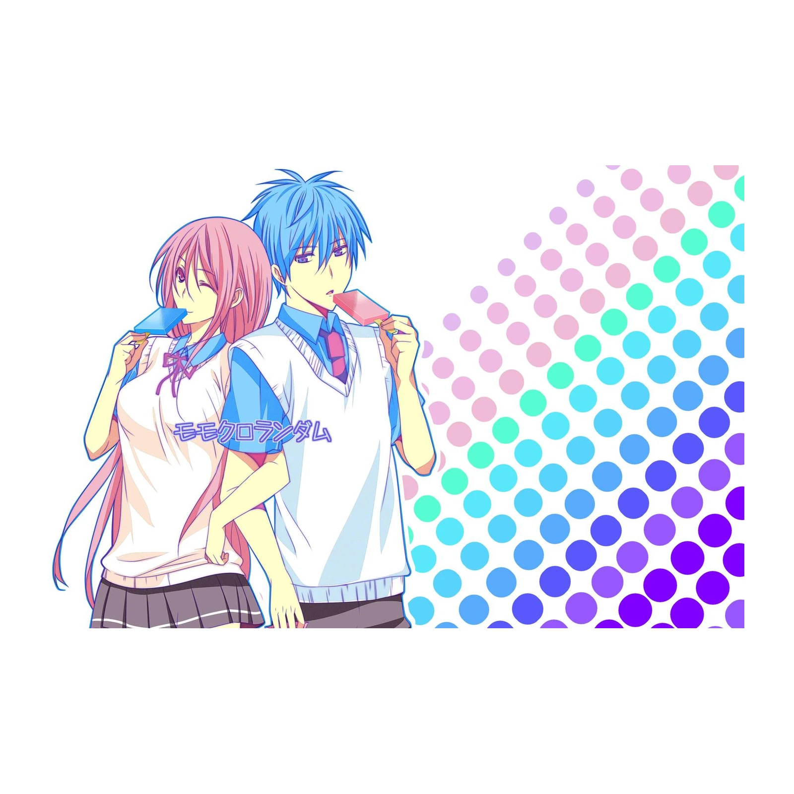 Cute Anime Couple Ice Cream Wall Art
