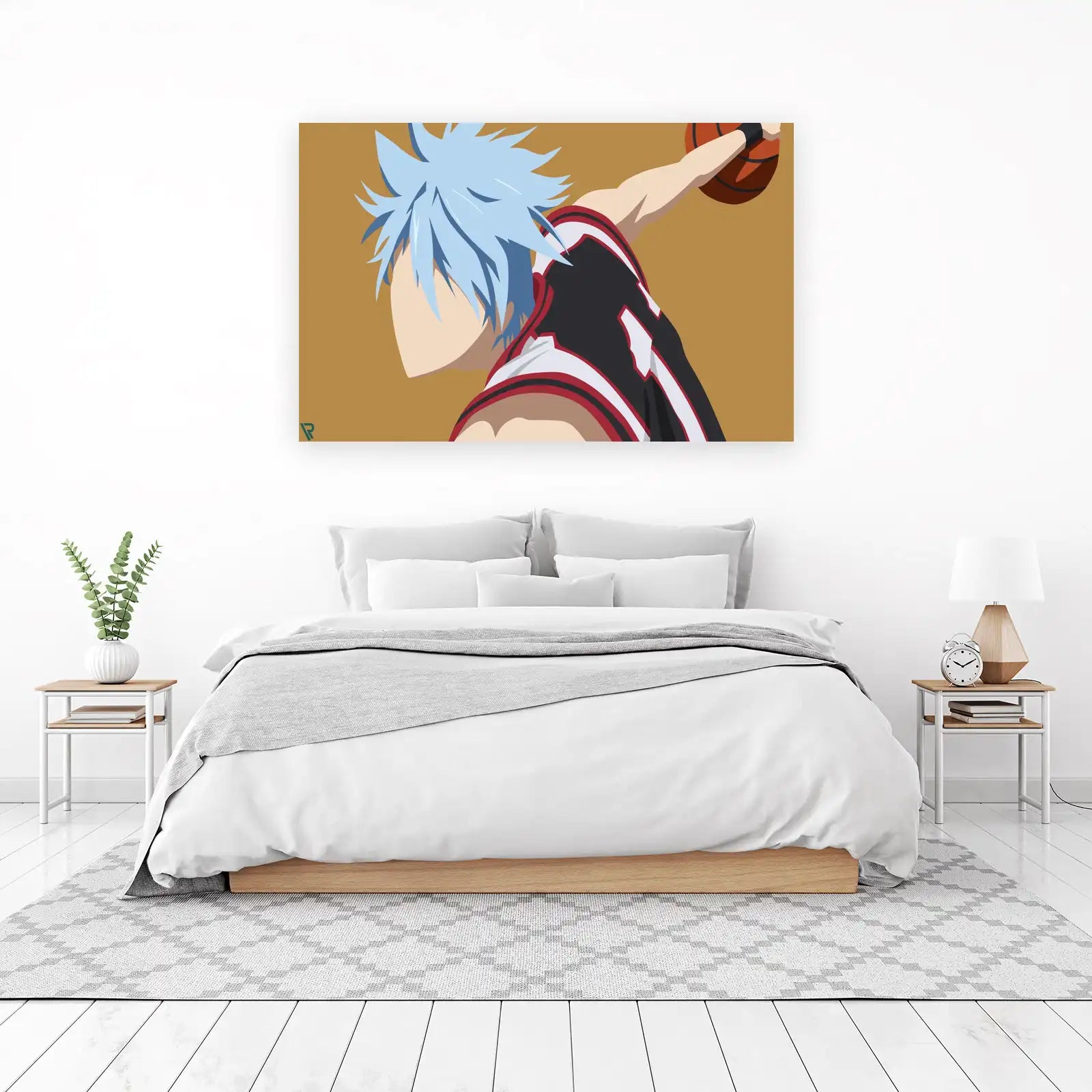 Anime Basketball Player Sky Blue Hair Wall Art