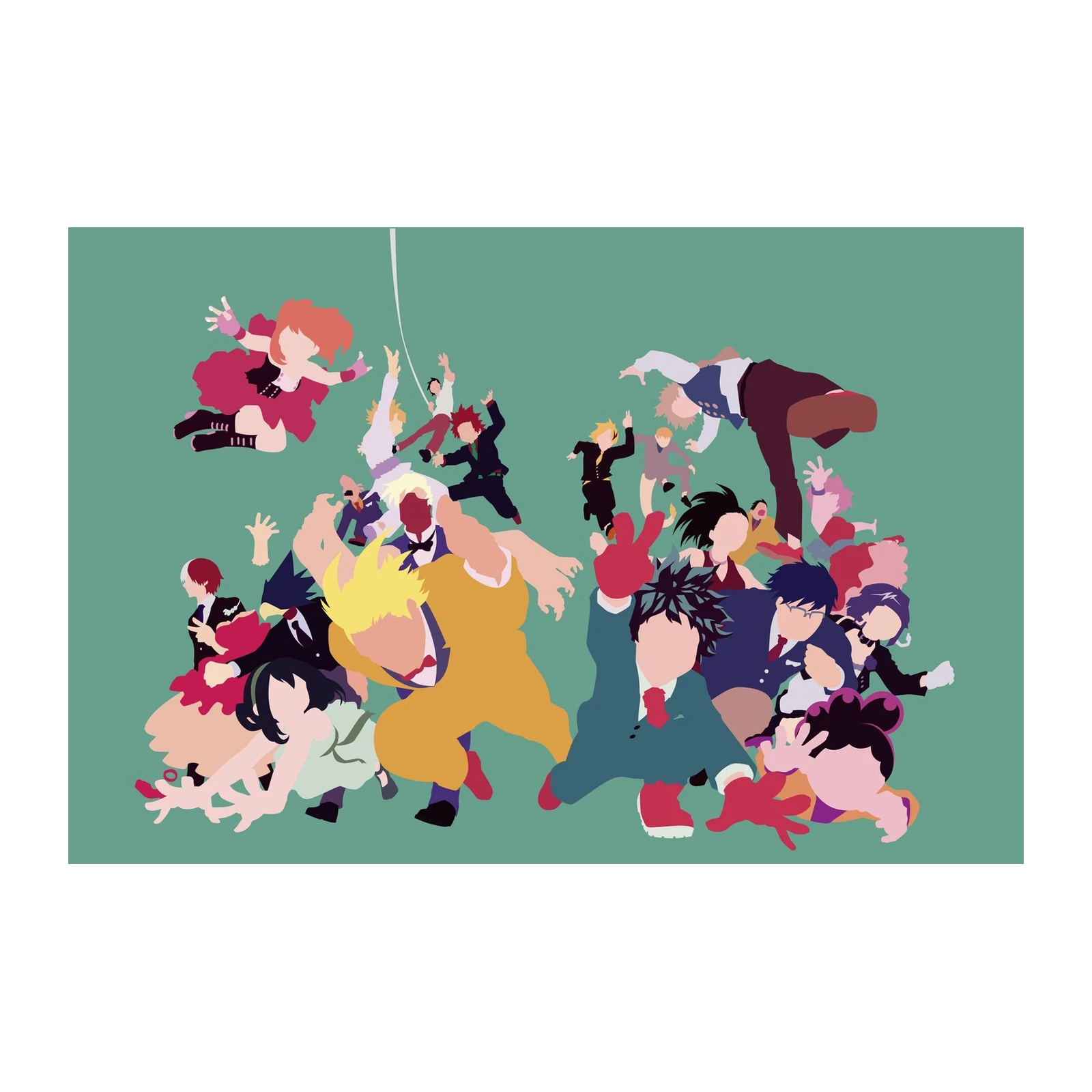 Anime Heroes Dynamic Group Wall Art