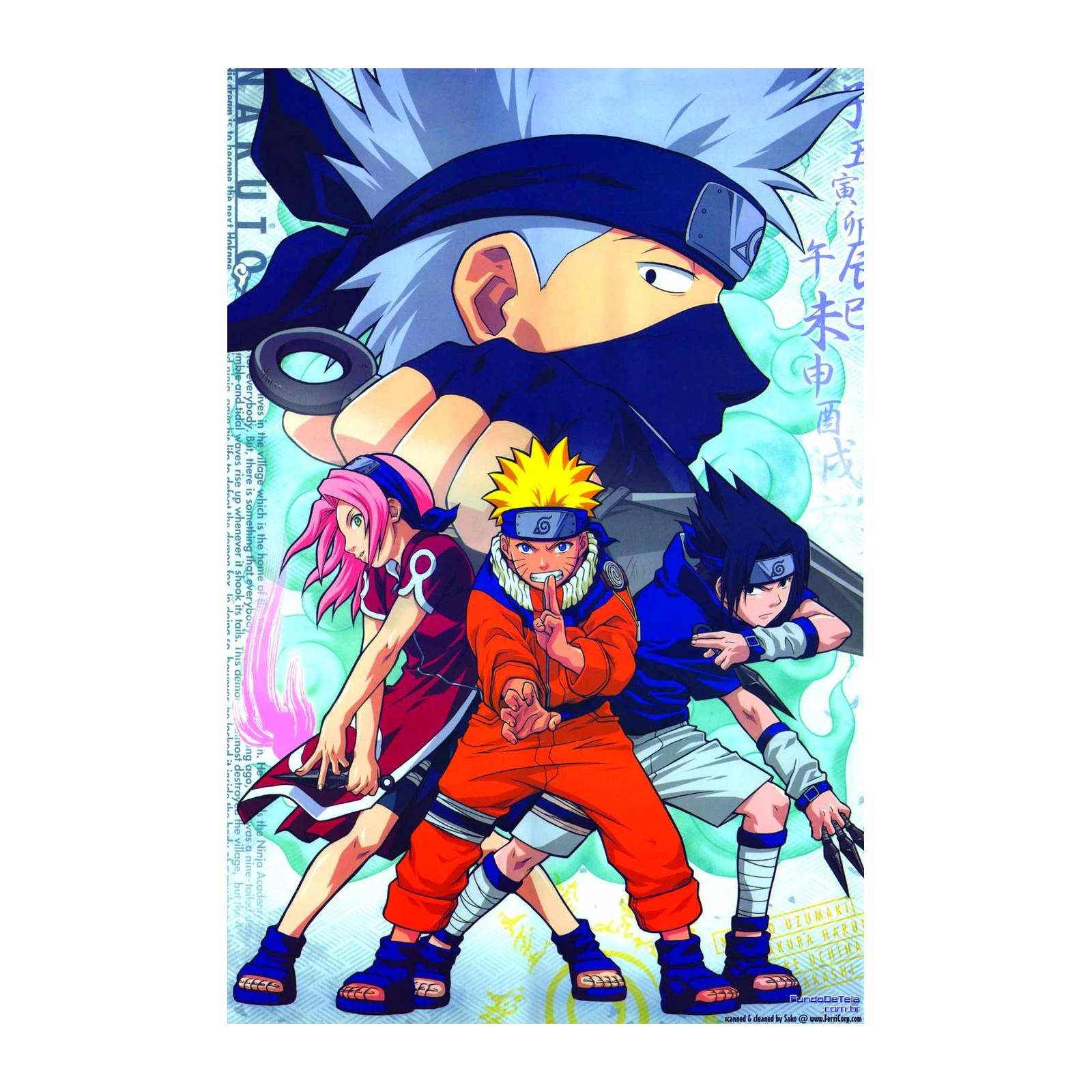 Naruto Team 7 Dynamic Pose Wall Art