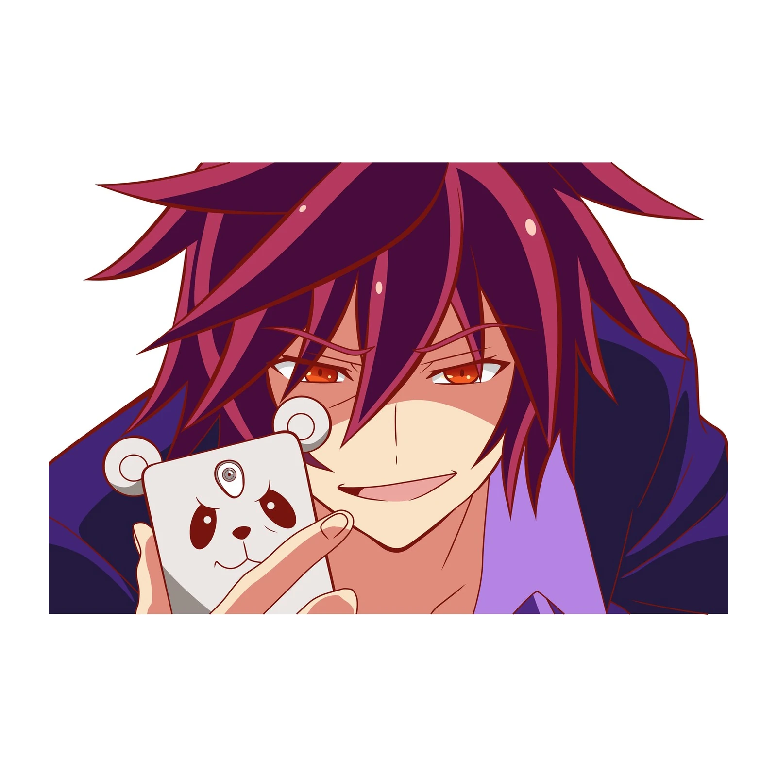 Anime Character with Panda Phone Wall Art