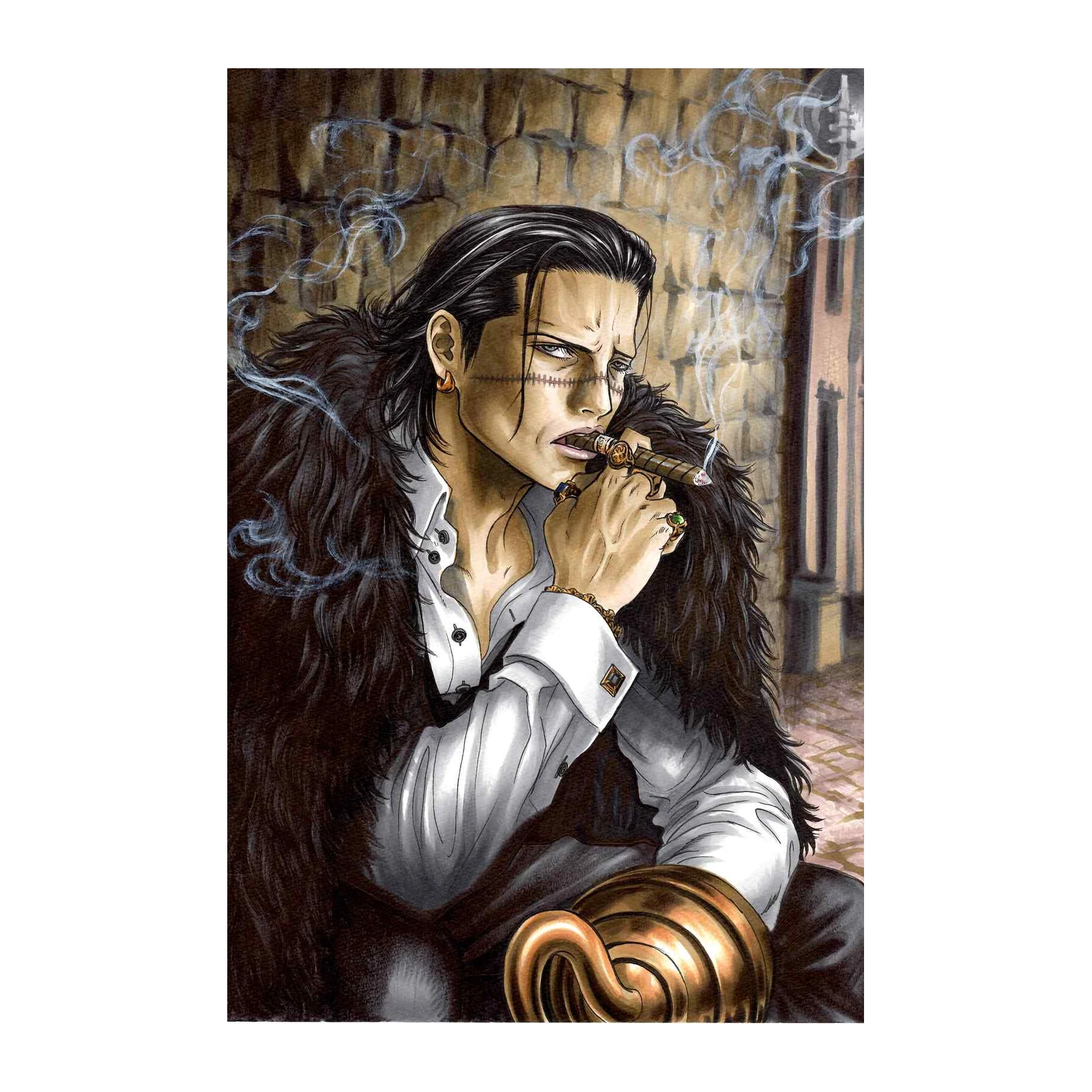 Crocodile Smoking Cigar Wall Art