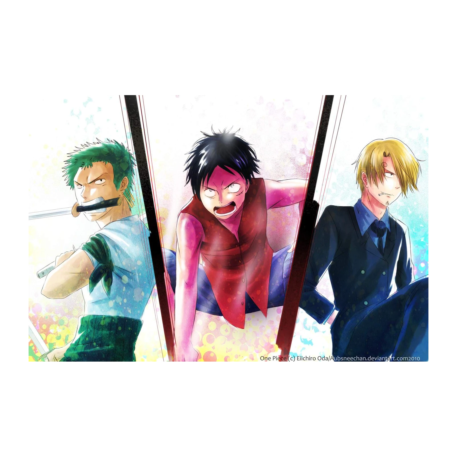 One Piece Zoro Luffy Sanji Dynamic Wall Art