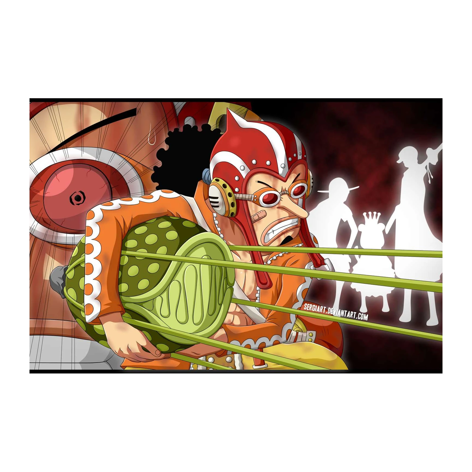 Dynamic Usopp Action Pose Wall Art
