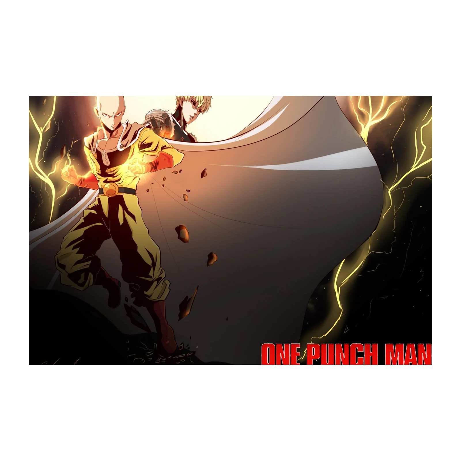Saitama & Genos Epic Showdown Wall Art
