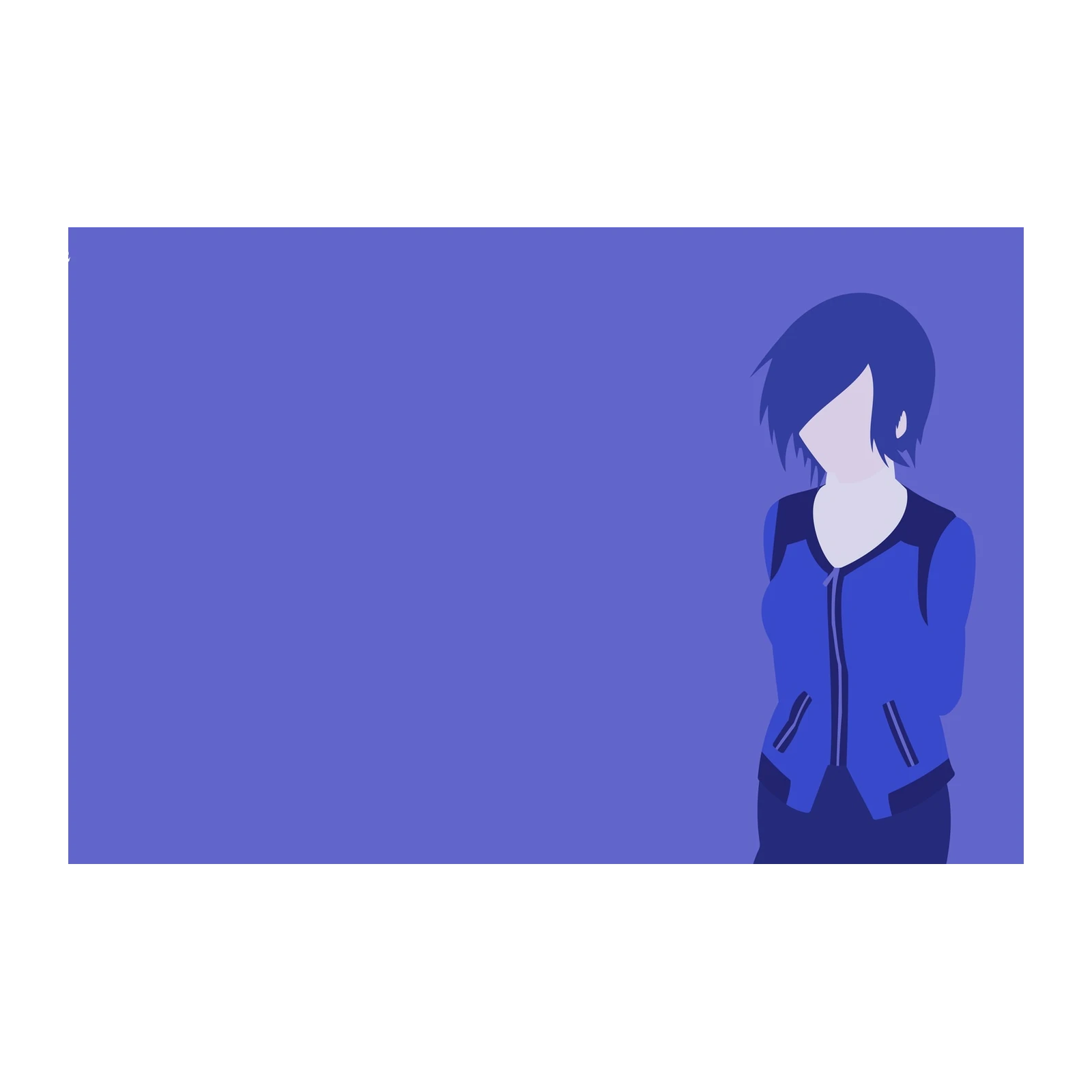 Minimalist Anime Character Blue Jacket Wall Art