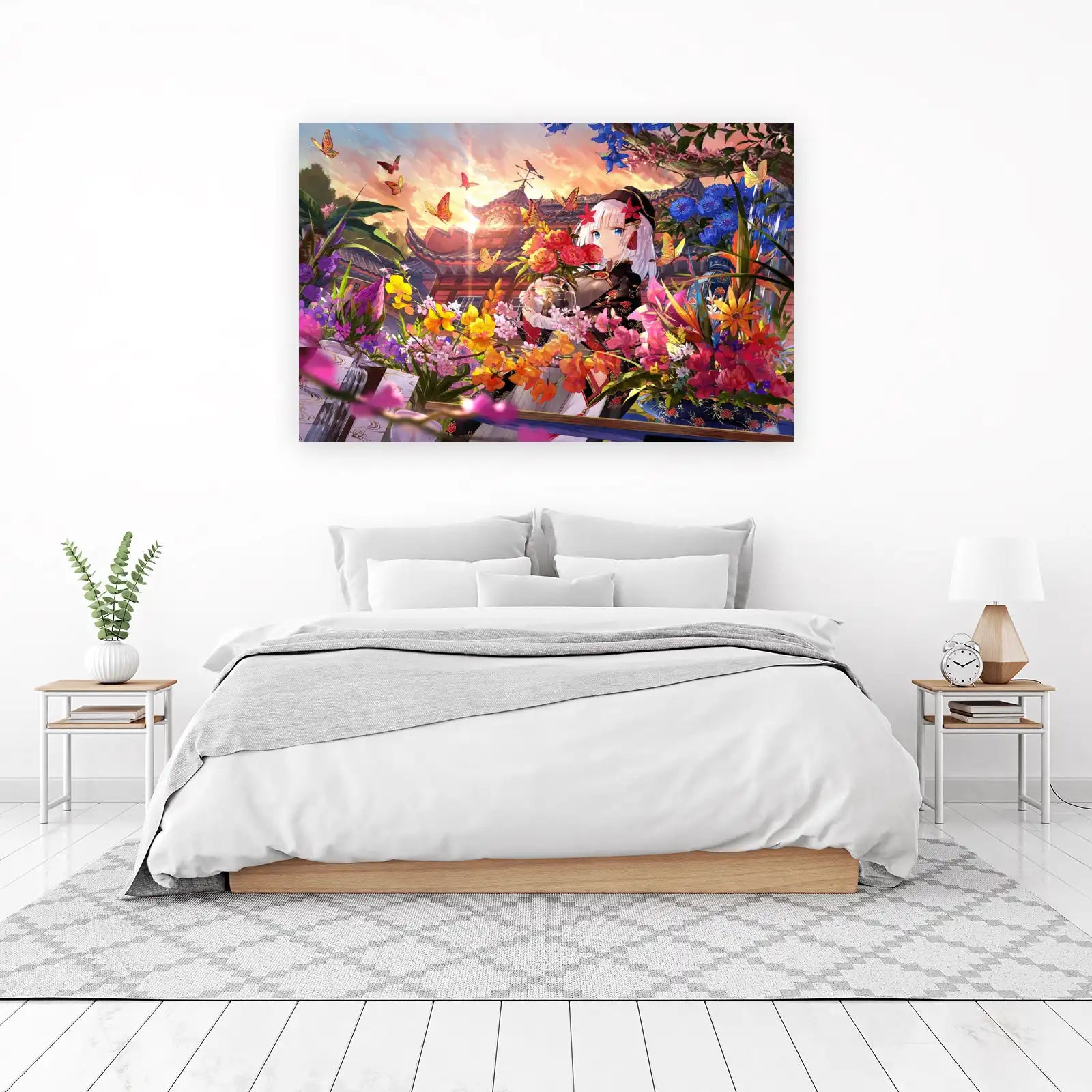 Enchanting Anime Girl & Butterflies Wall Art