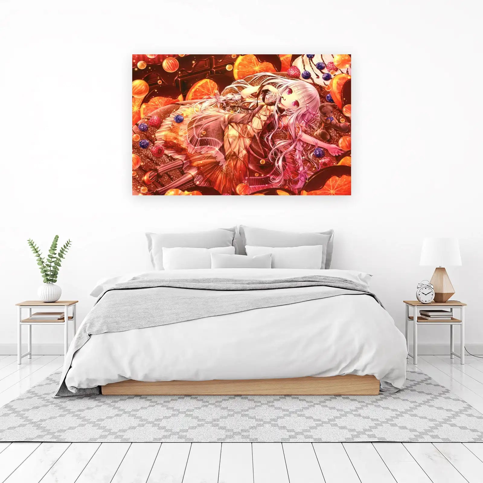 Sweet Dreams Anime Girl Chocolate Orange Wall Art