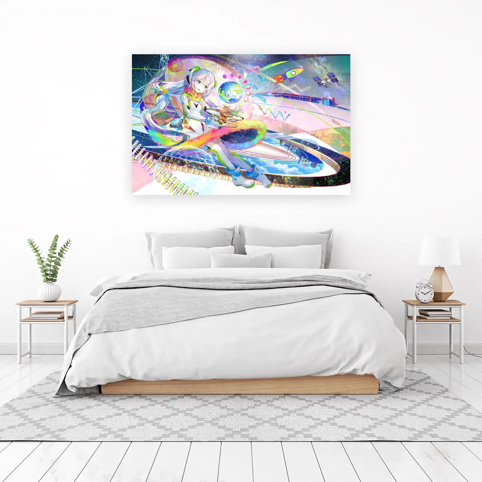 Cosmic Dreams Anime Girl Wall Art