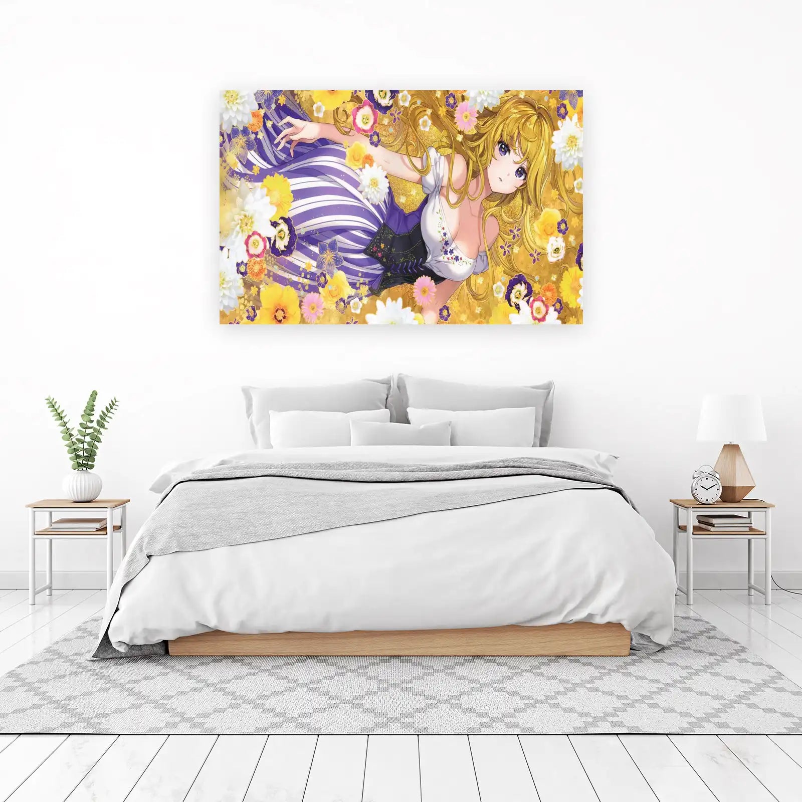 Enchanted Floral Maiden Anime Wall Art