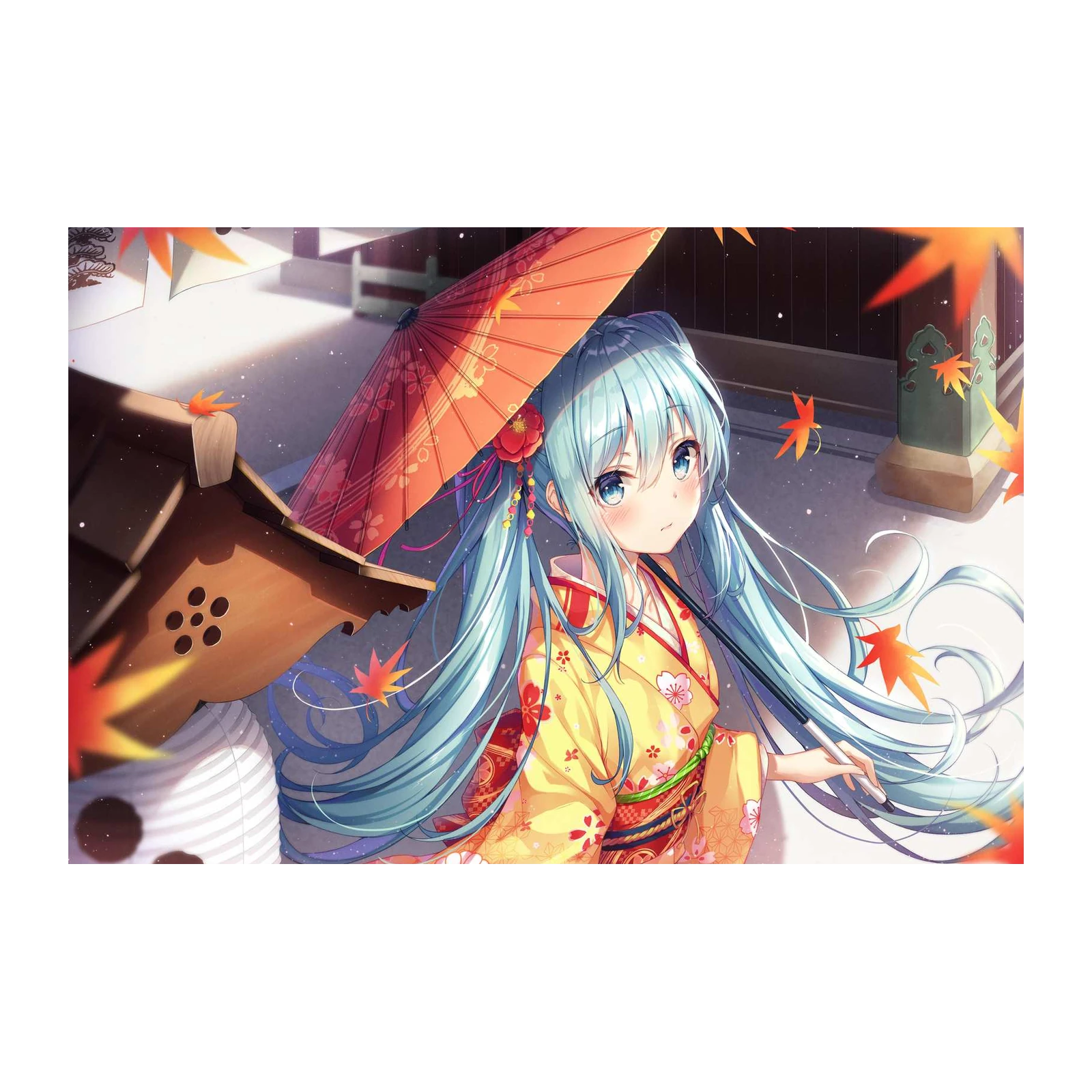 Anime Girl Autumn Serenity Wall Art