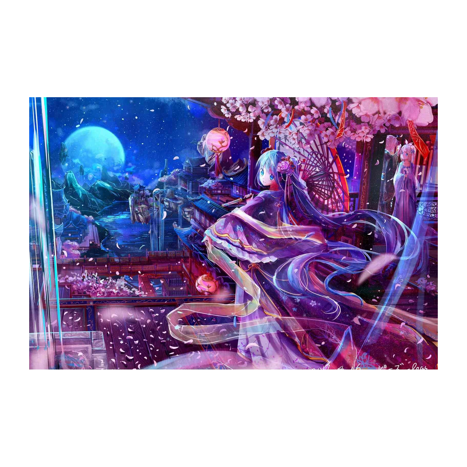 Enchanting Anime Blossom Scenery Wall Art