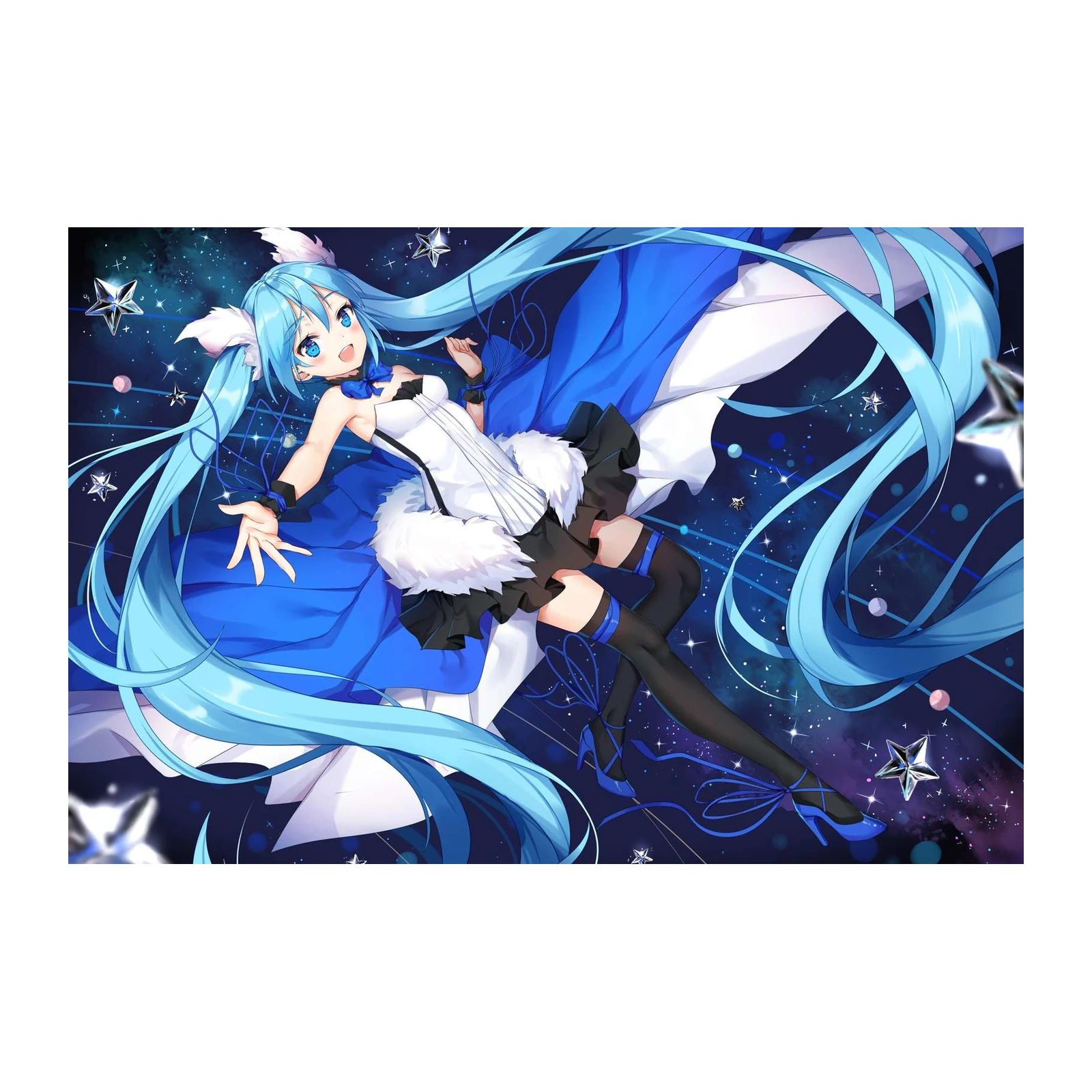Cosmic Melody Anime Girl Wall Art