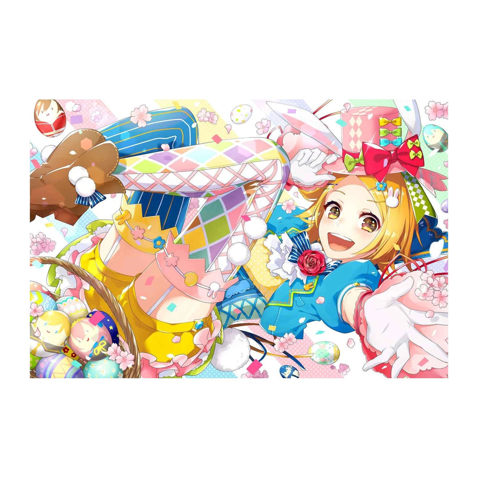 Happy Easter Anime Girl Wall Art