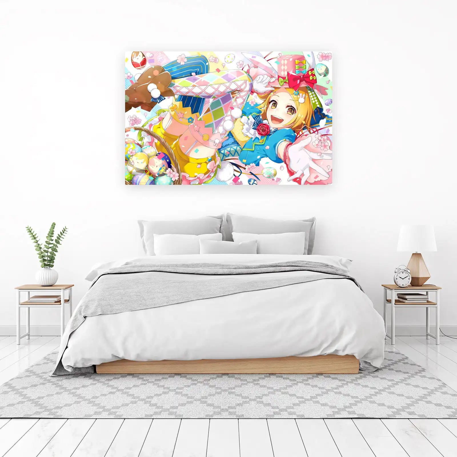 Happy Easter Anime Girl Wall Art