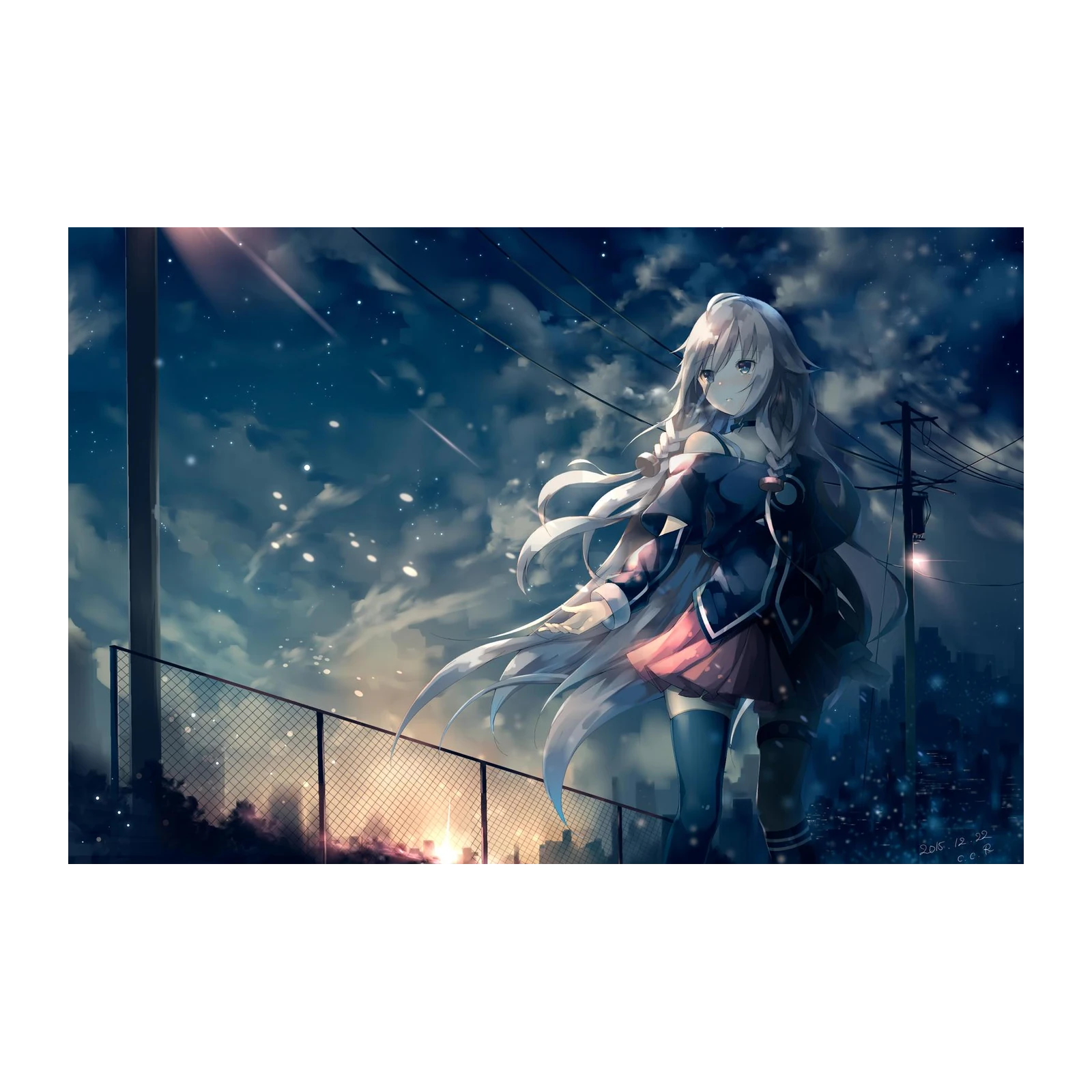 Anime Girl Cityscape Dream Wall Art