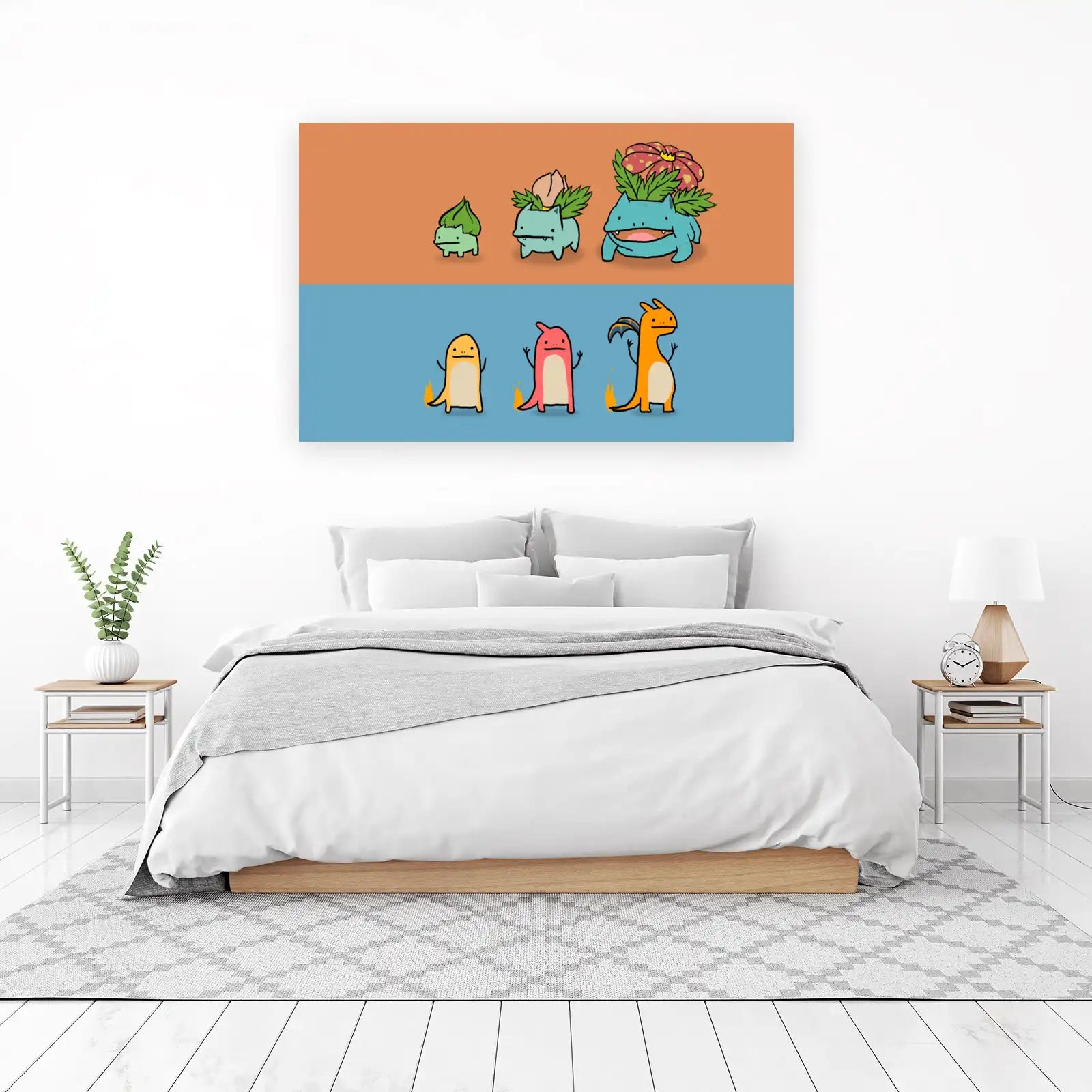 Cute Pokemon Evolution Trio Wall Art