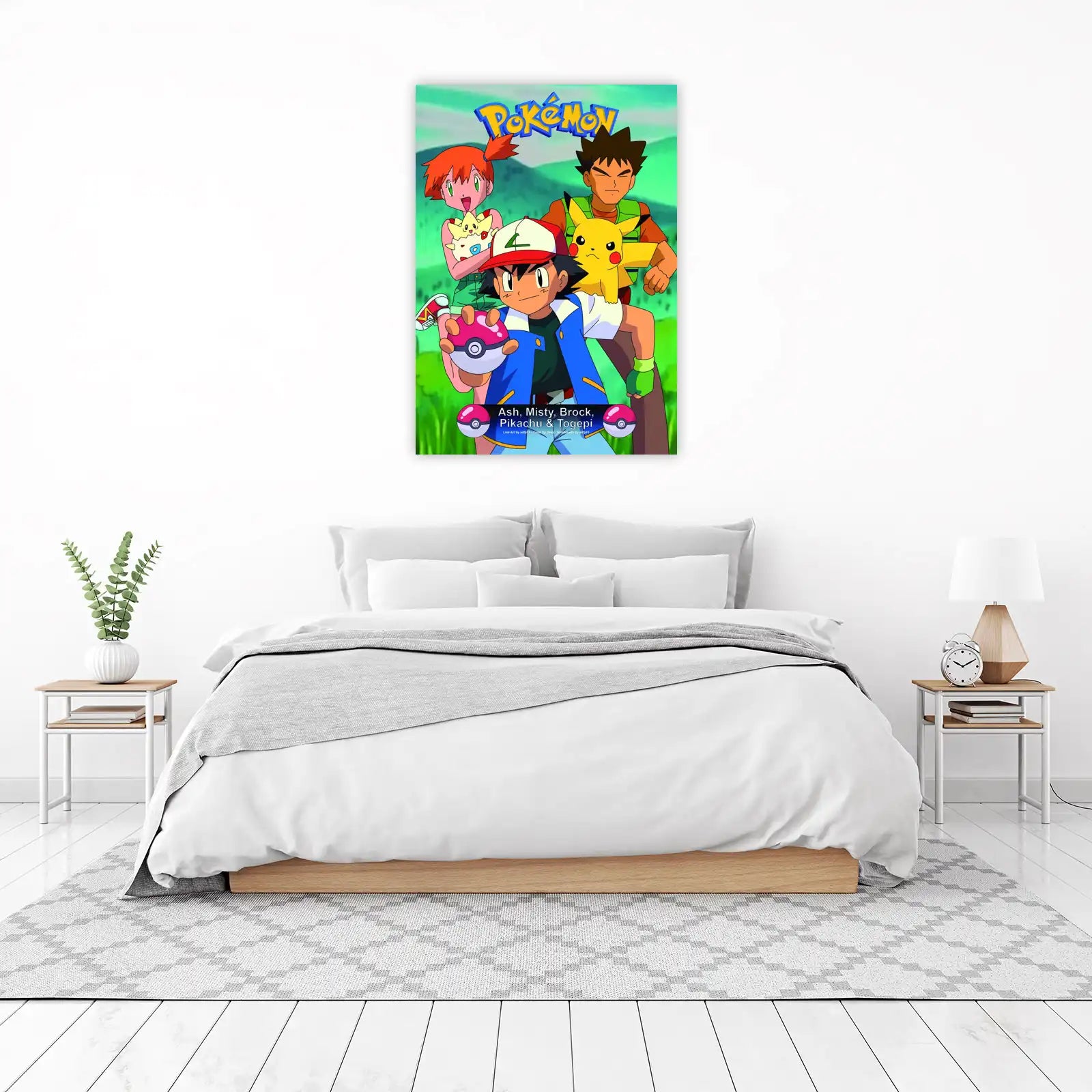 Classic Pokemon Ash Misty Pikachu Togepi Wall Art