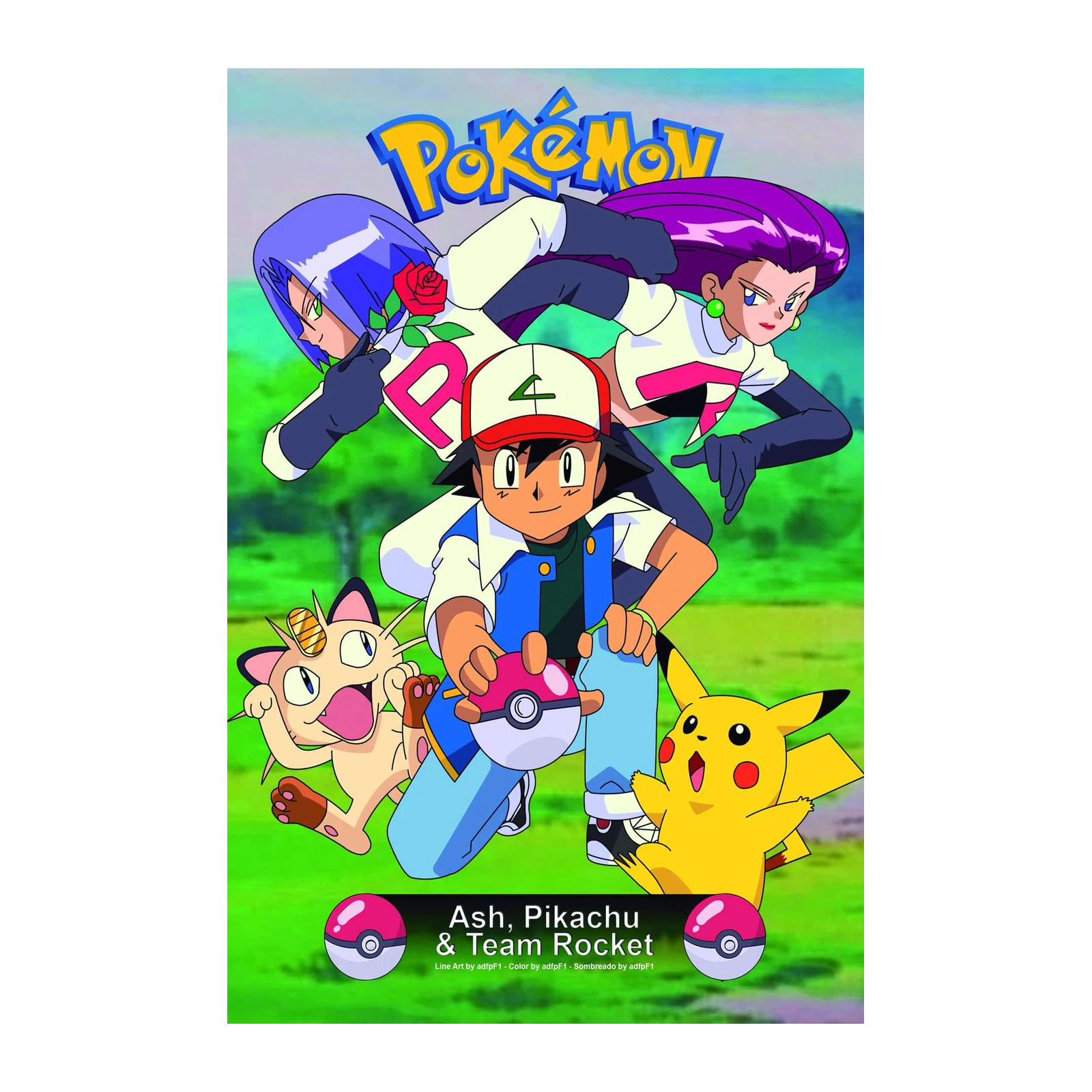 Iconic Ash, Pikachu & Team Rocket Wall Art