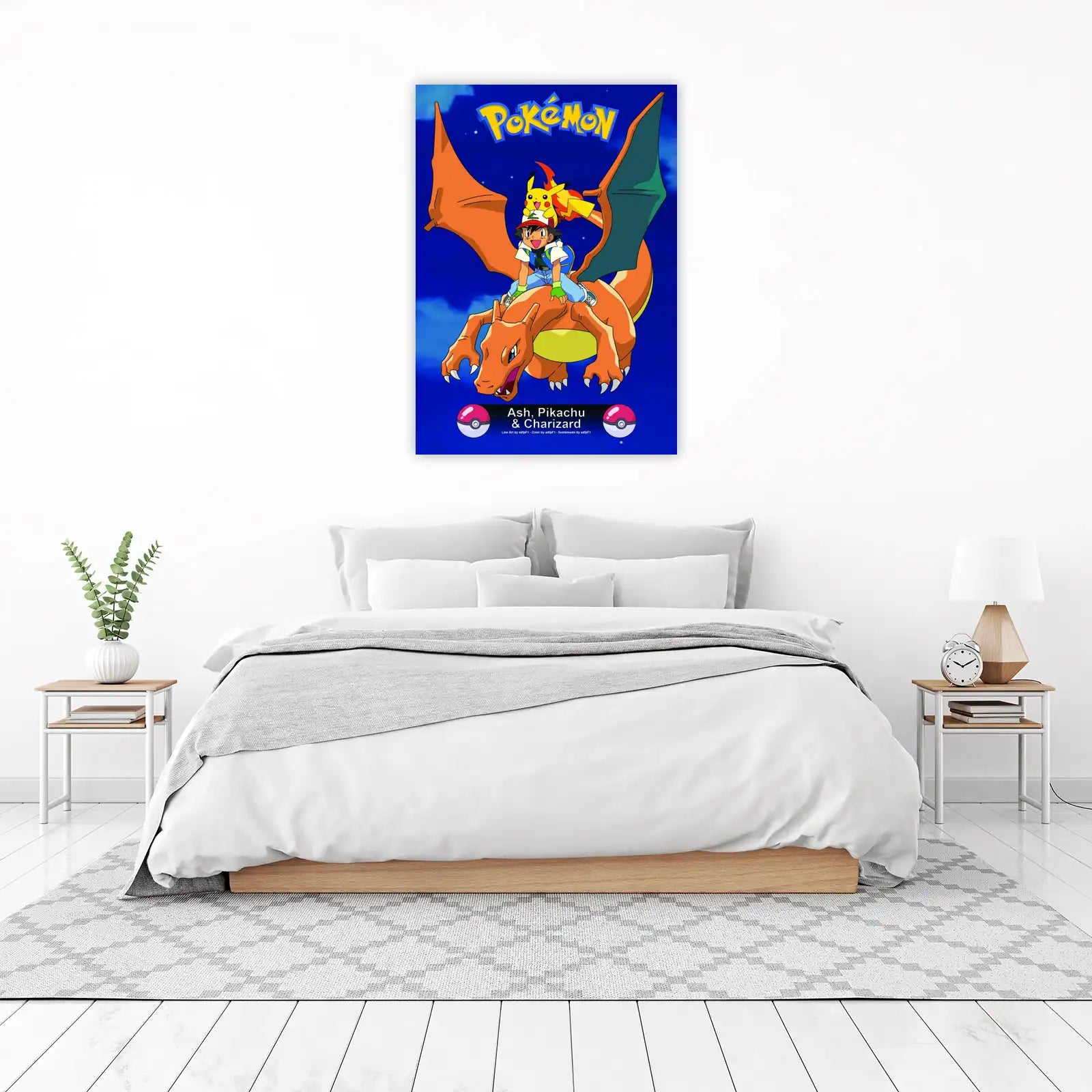 Epic Ash, Pikachu & Charizard Pokemon Wall Art