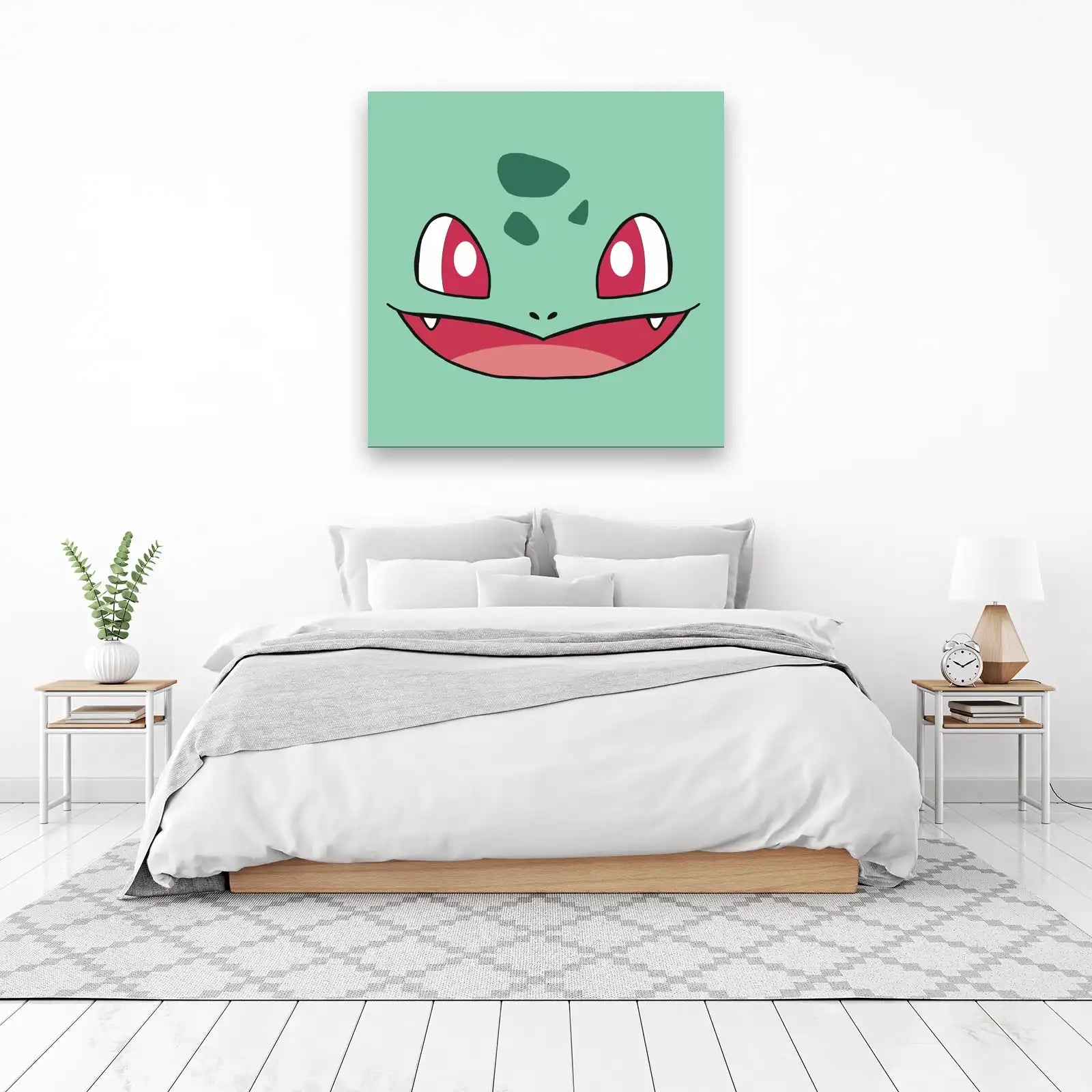 Cute Bulbasaur Face Wall Art