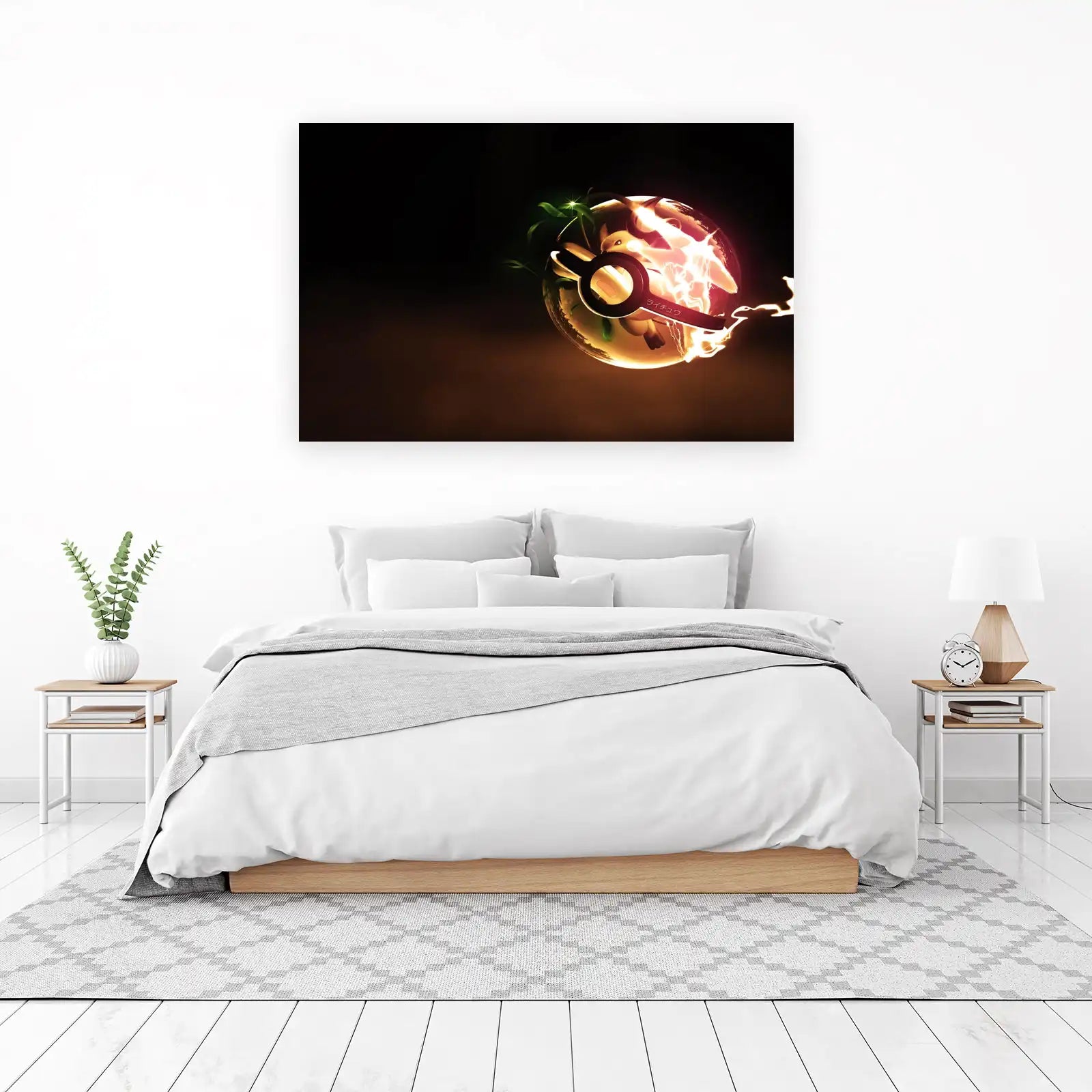 Electric Raichu Pokemon Ball Wall Art
