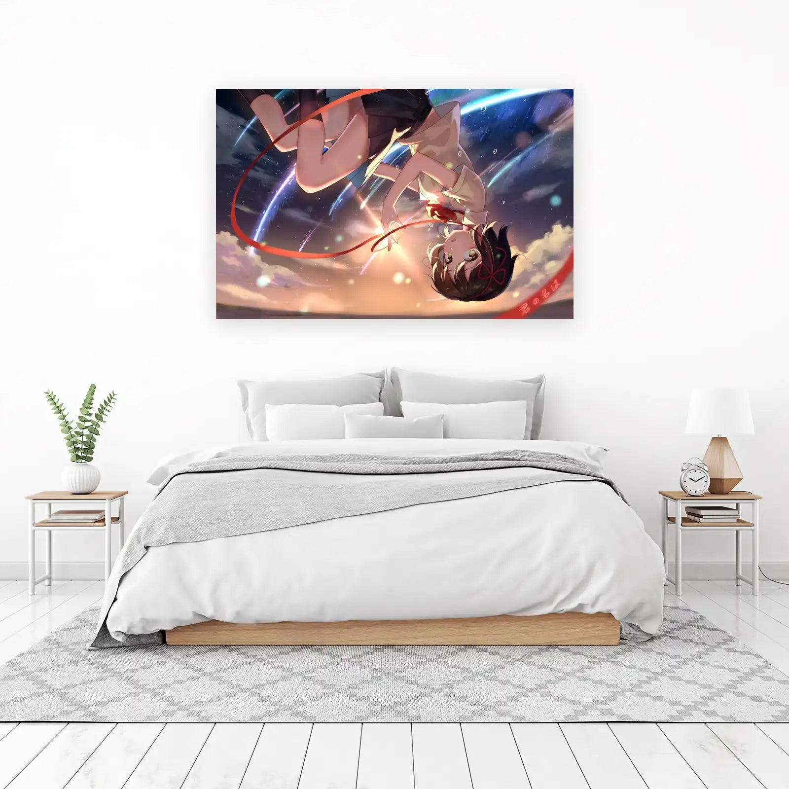 Anime Girl Meteor Shower Wall Art