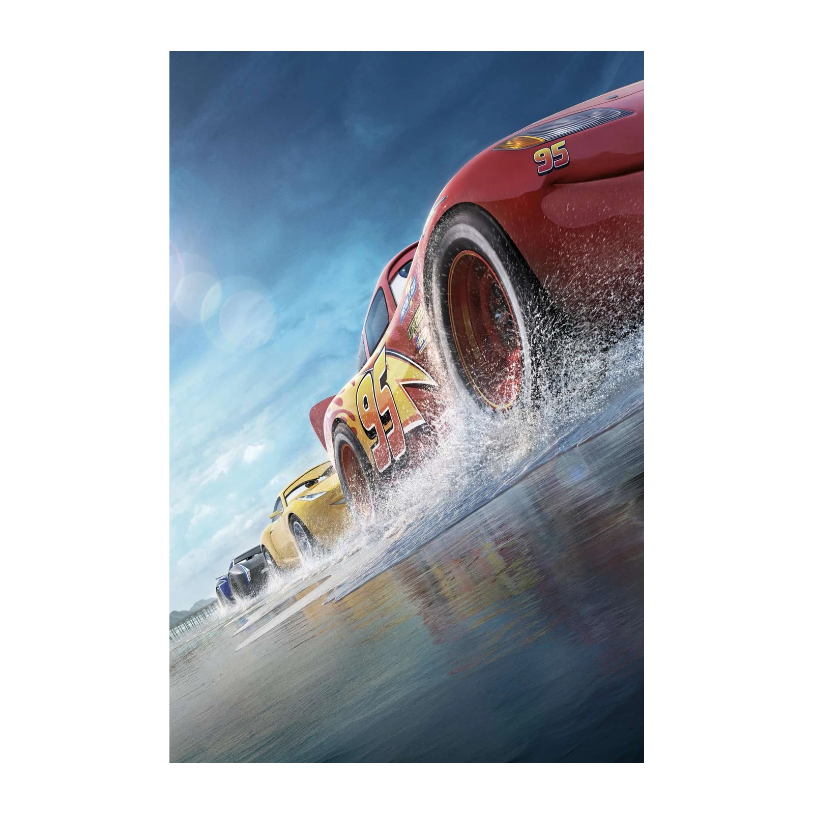 Lightning McQueen Racing Dynamic Action Wall Art