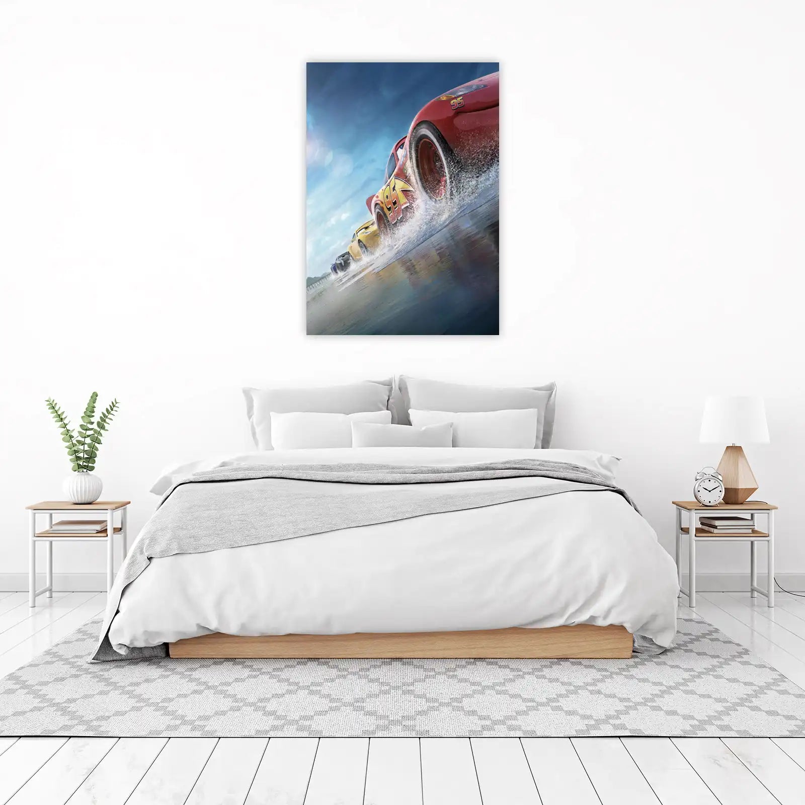 Lightning McQueen Racing Dynamic Action Wall Art