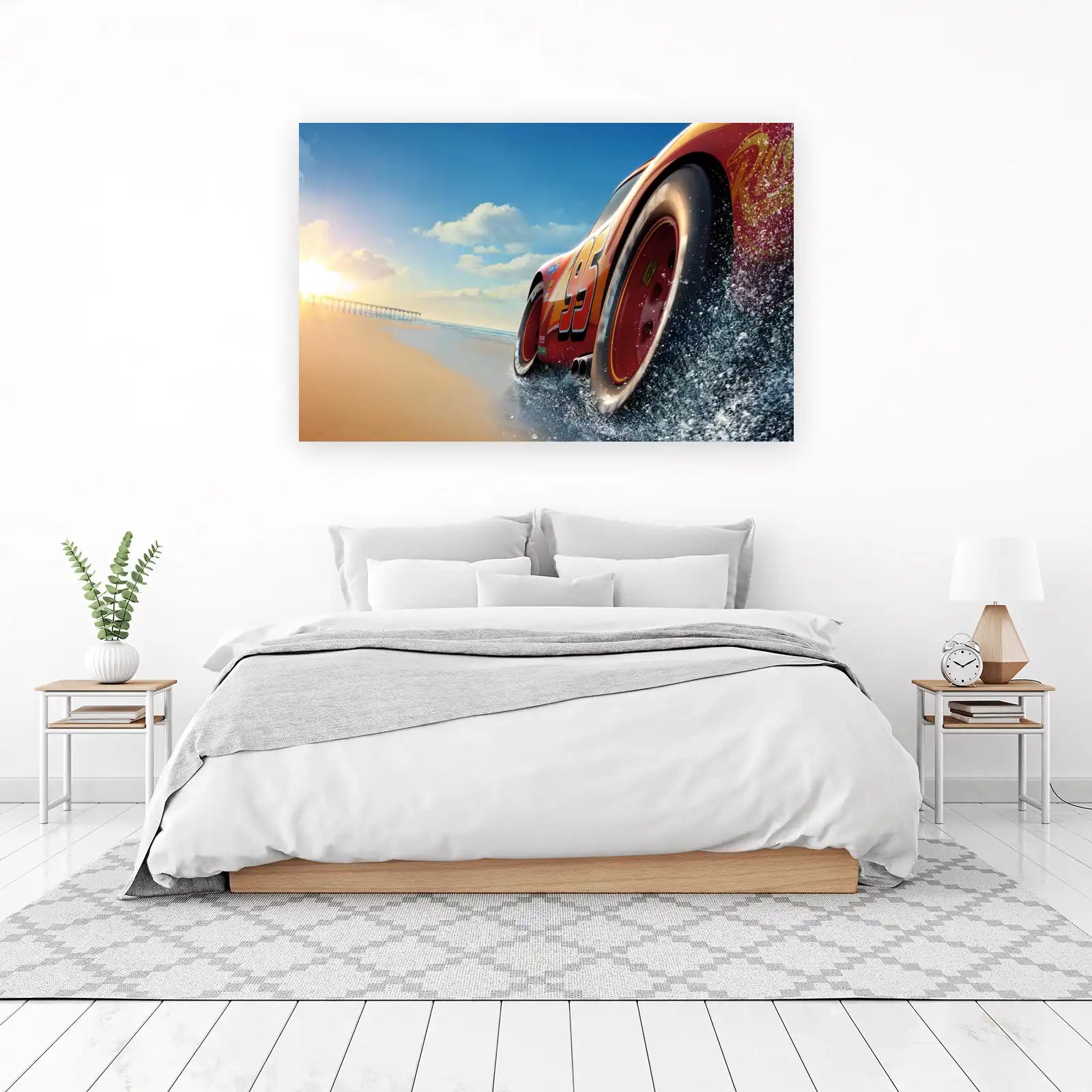 Lightning McQueen Beach Cruise Wall Art