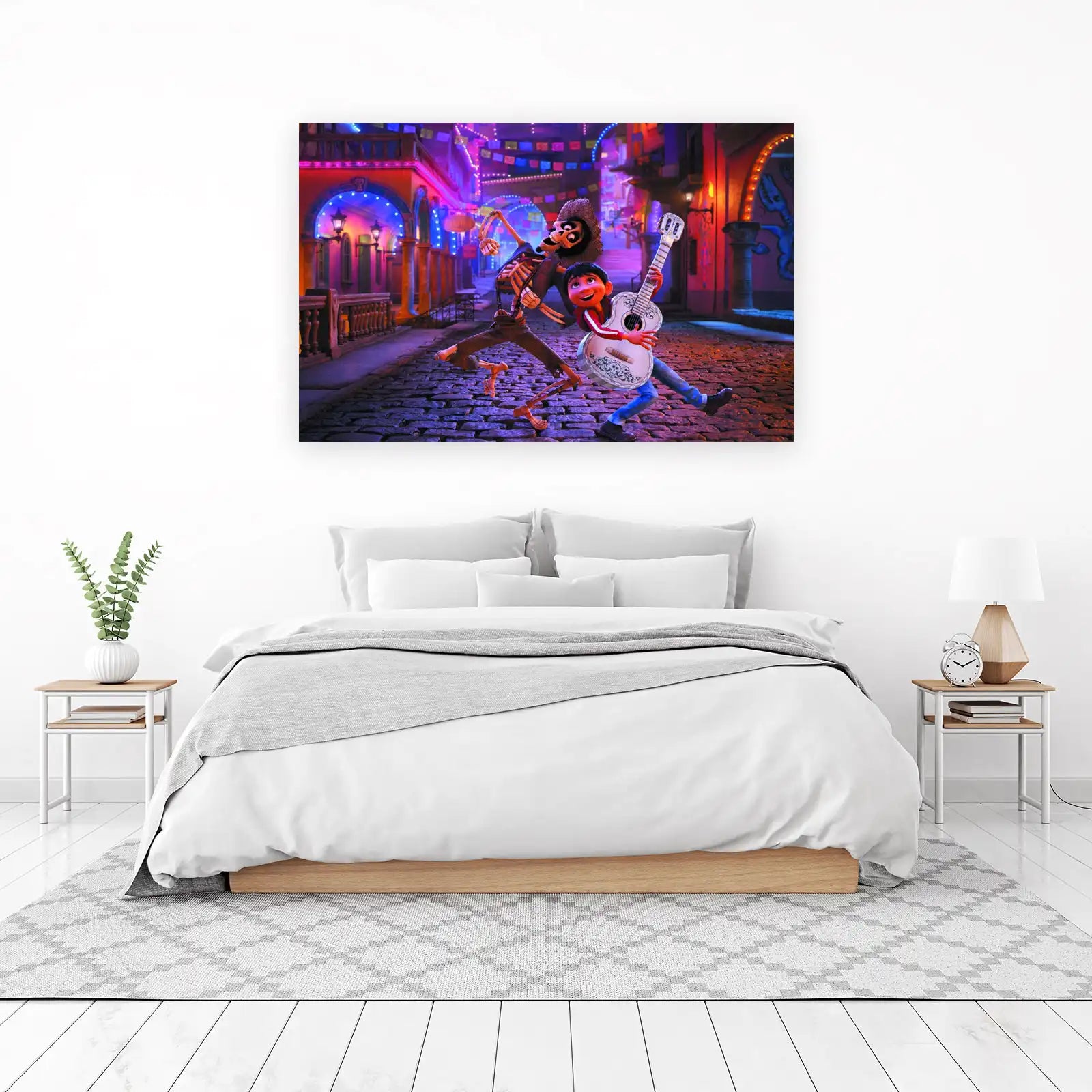 Vibrant Fiesta Skeleton & Boy Guitar Wall Art
