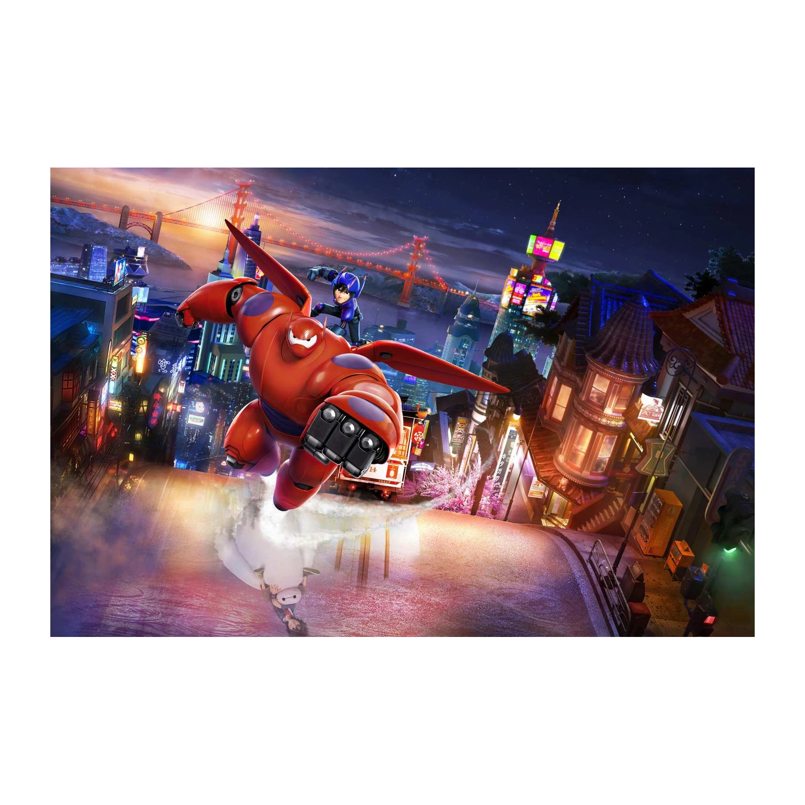 Big Hero 6 Baymax Flying Red Wall Art