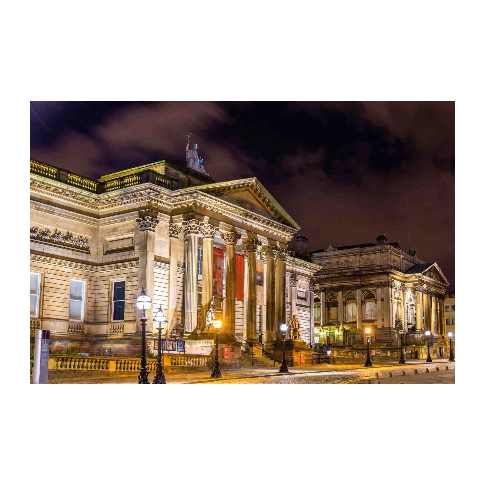 Grand Neo-Classical Building at Night Wall Art