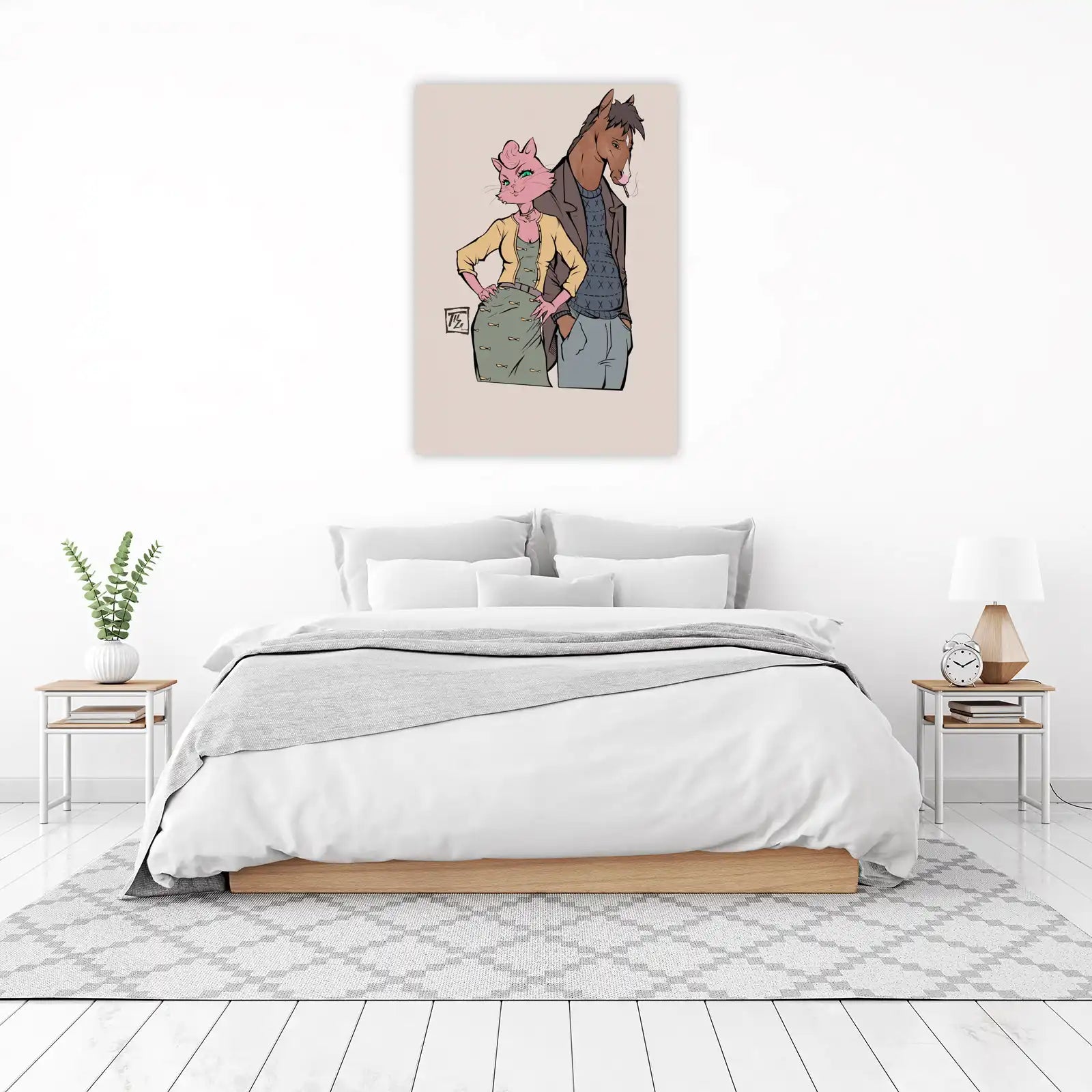 Retro Cat & Horse Duo Wall Art