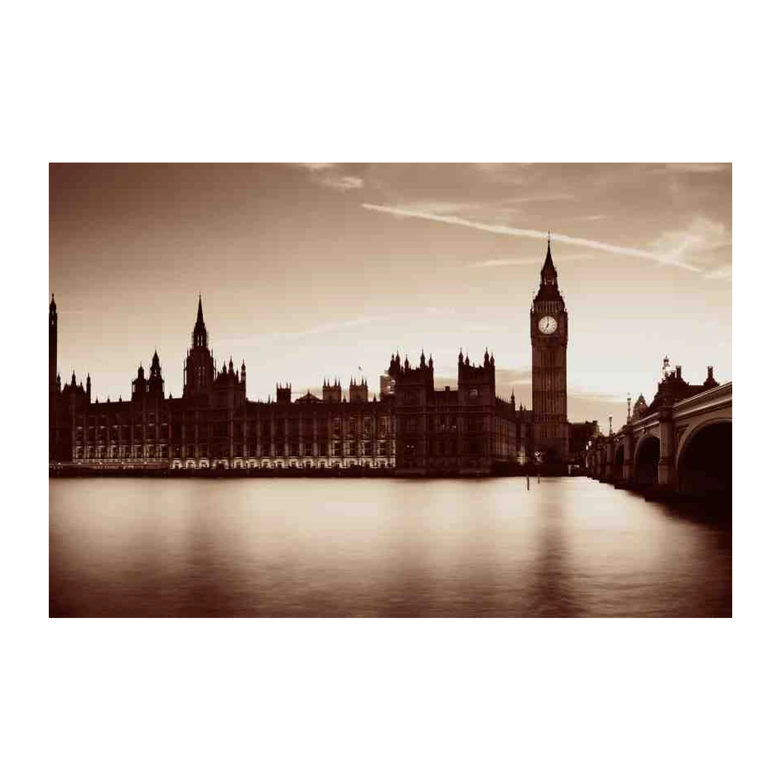 Vintage London Big Ben Bridge Wall Art