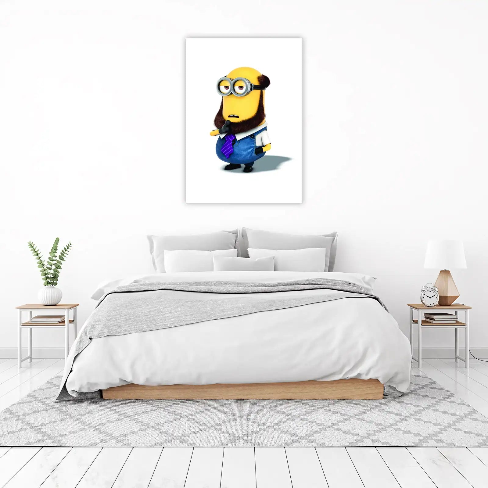 Fun Minion Character with Beard Wall Art