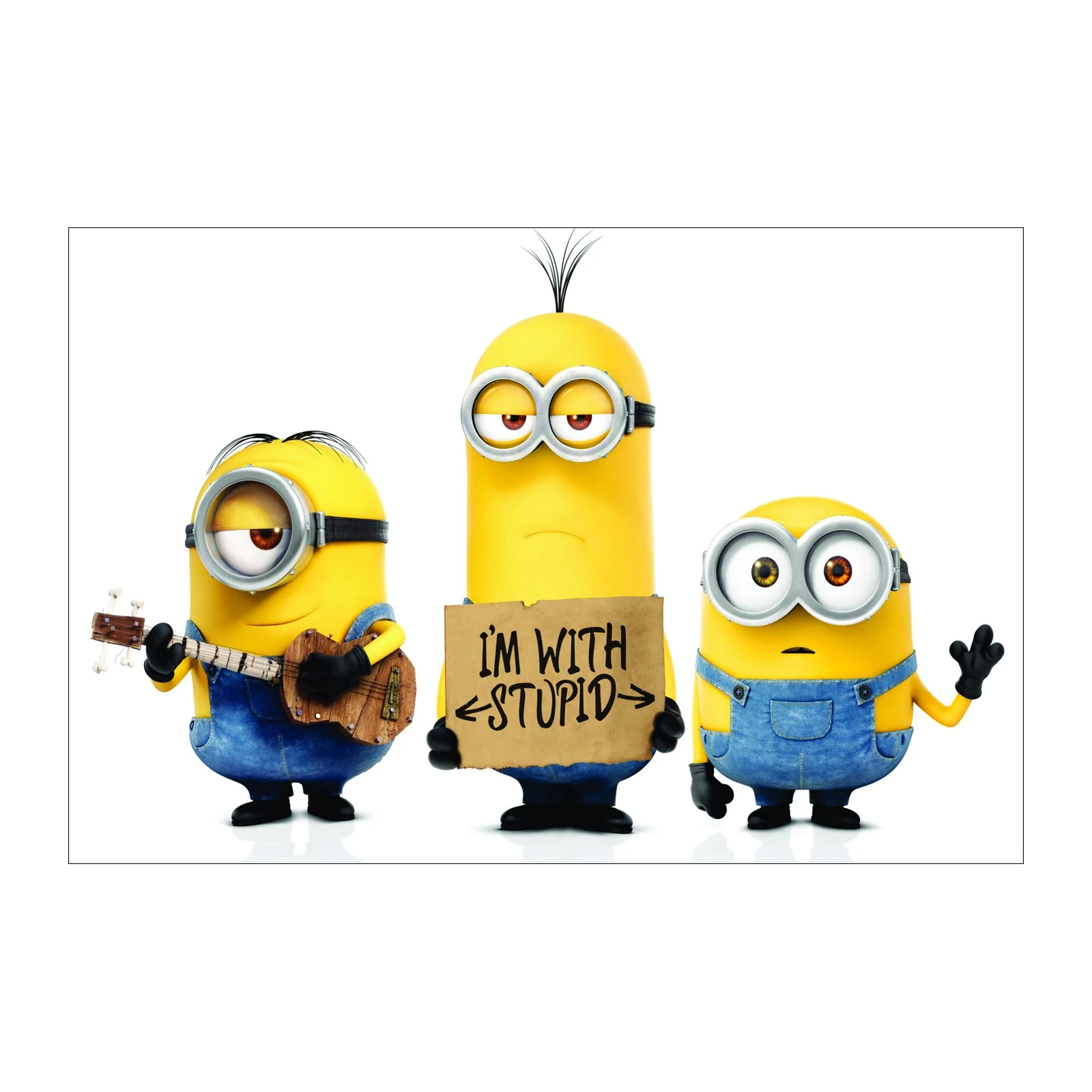 Funny Minions "I'm With Stupid" Wall Art