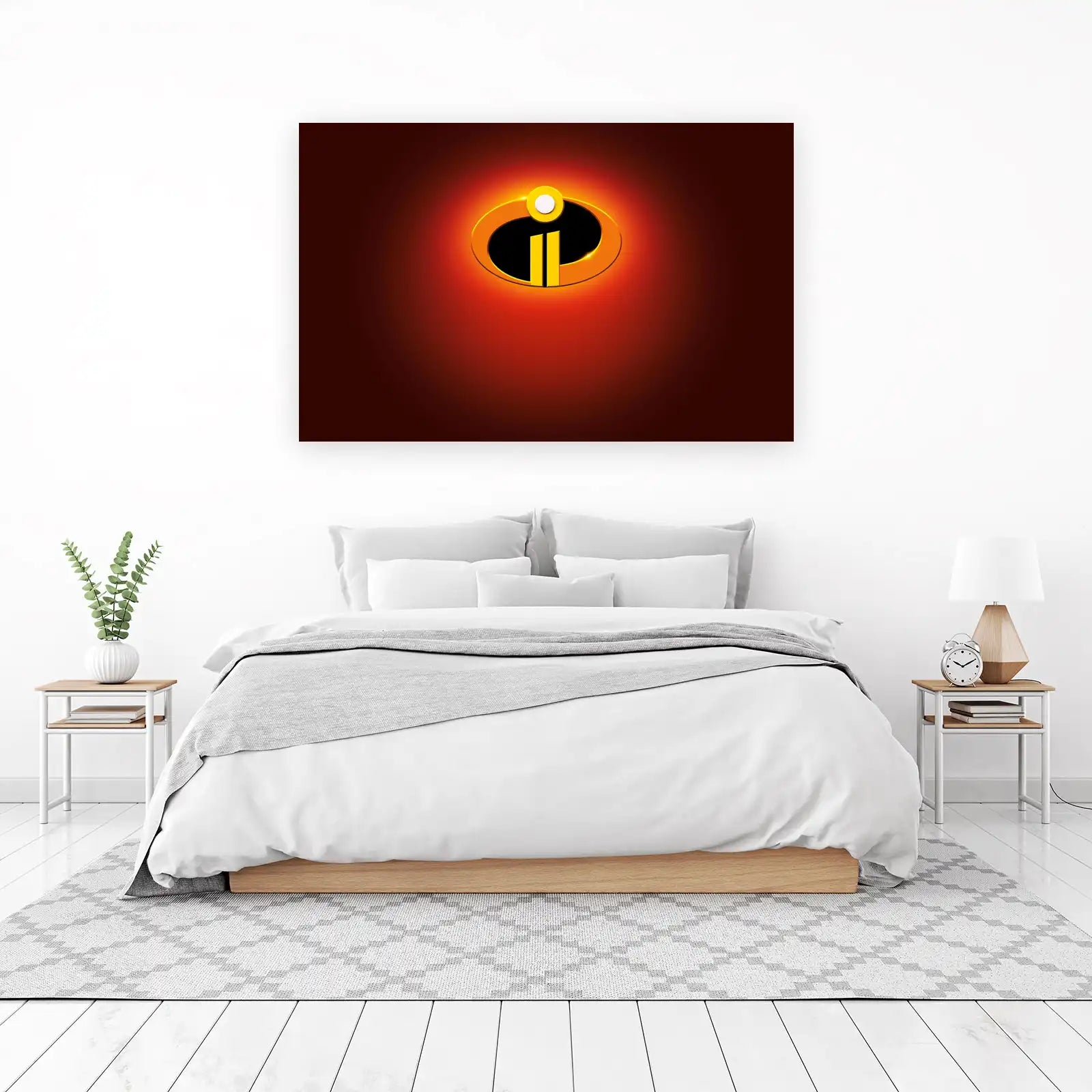 Incredibles 2 Logo Orange Glow Wall Art